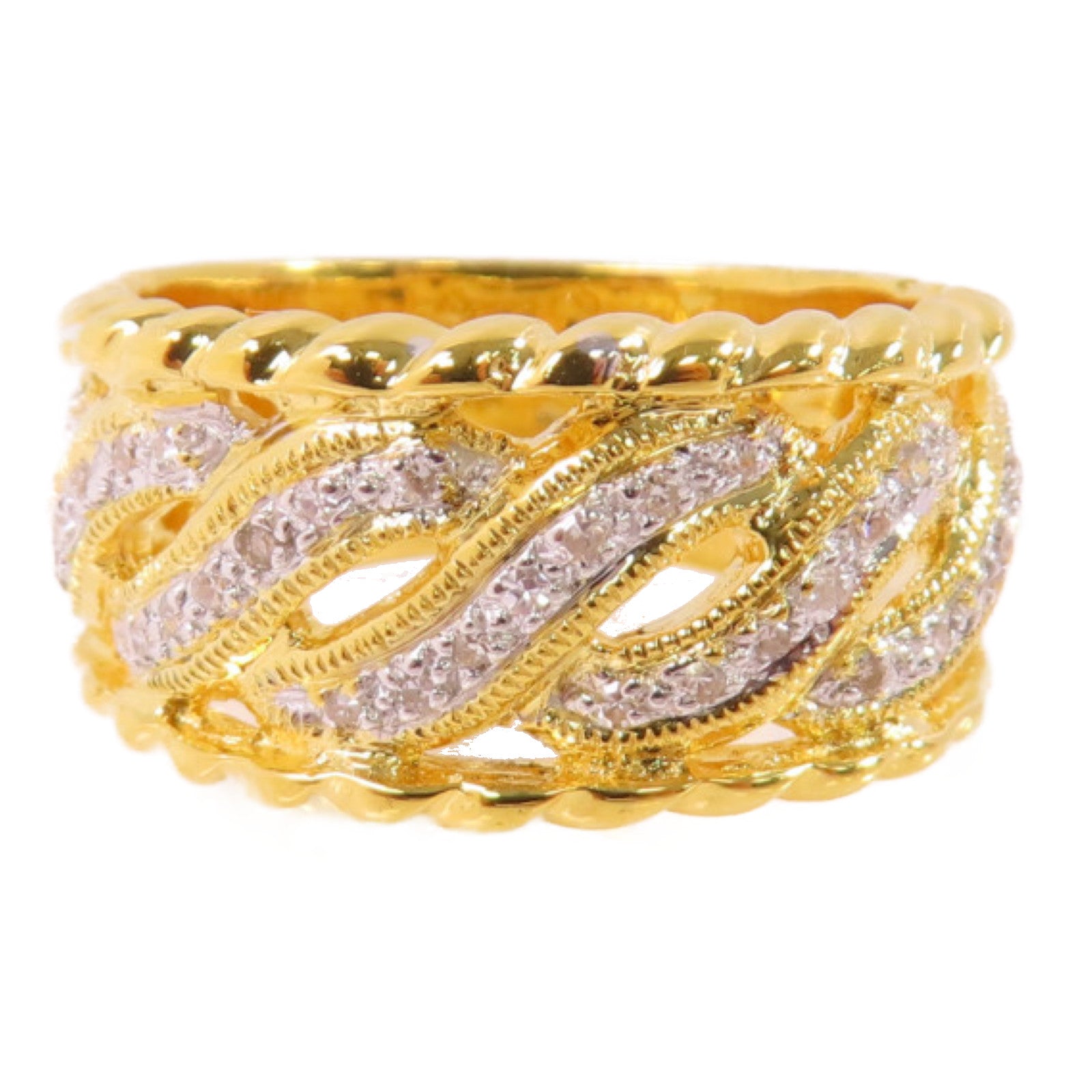 JEWELRY 18K黃金/0.22ct鑽石Diamond Ring戒指US#7.75