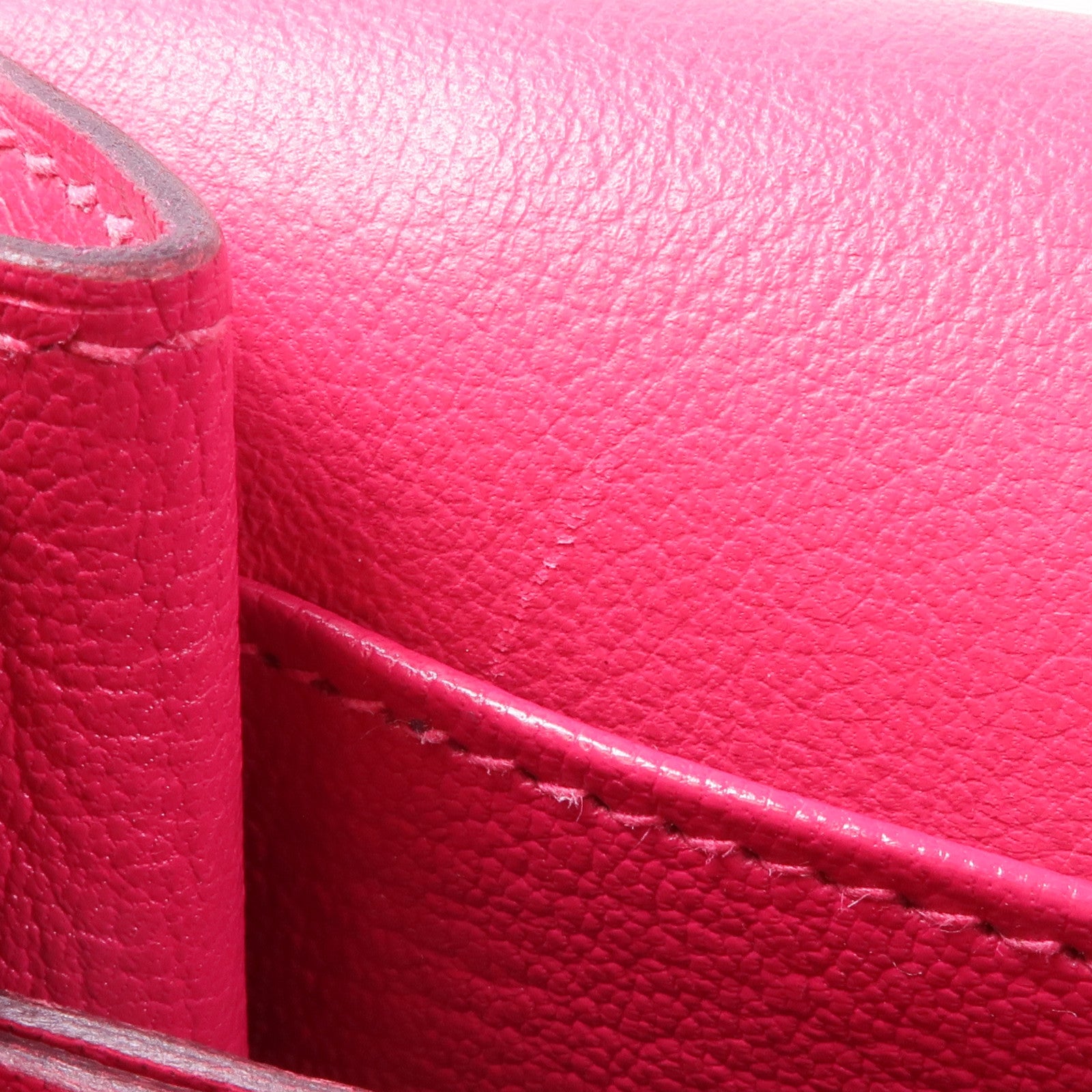 HERMES Evercolor/鱷魚皮革Mini Roulis Touch銀扣手挽肩背兩用袋Rose Mexico