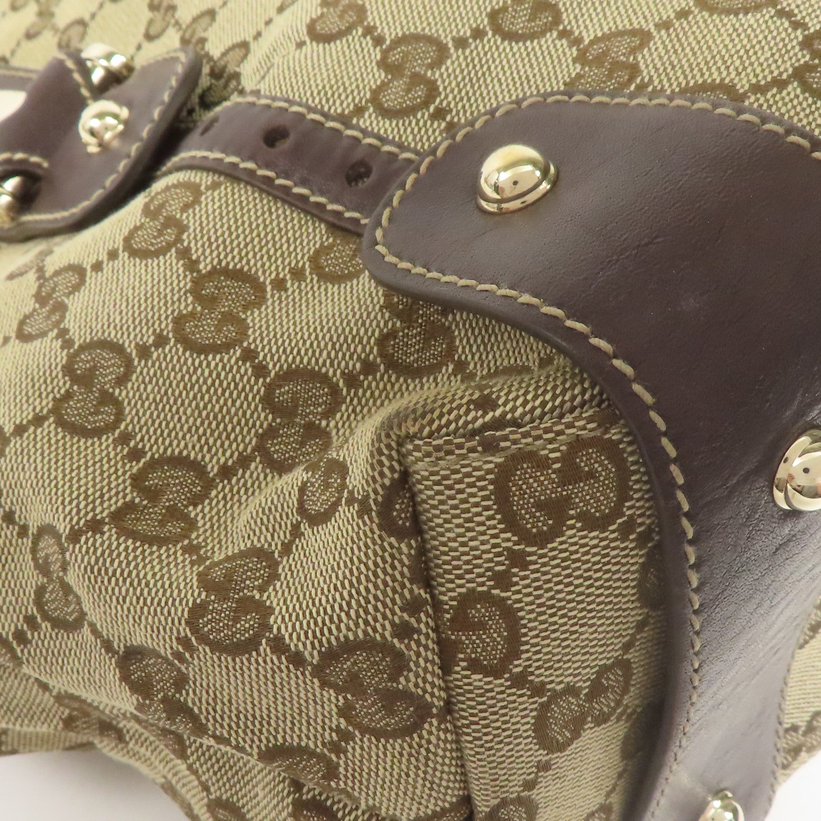 GUCCI 帆布Shoulder Bag金扣肩背袋
