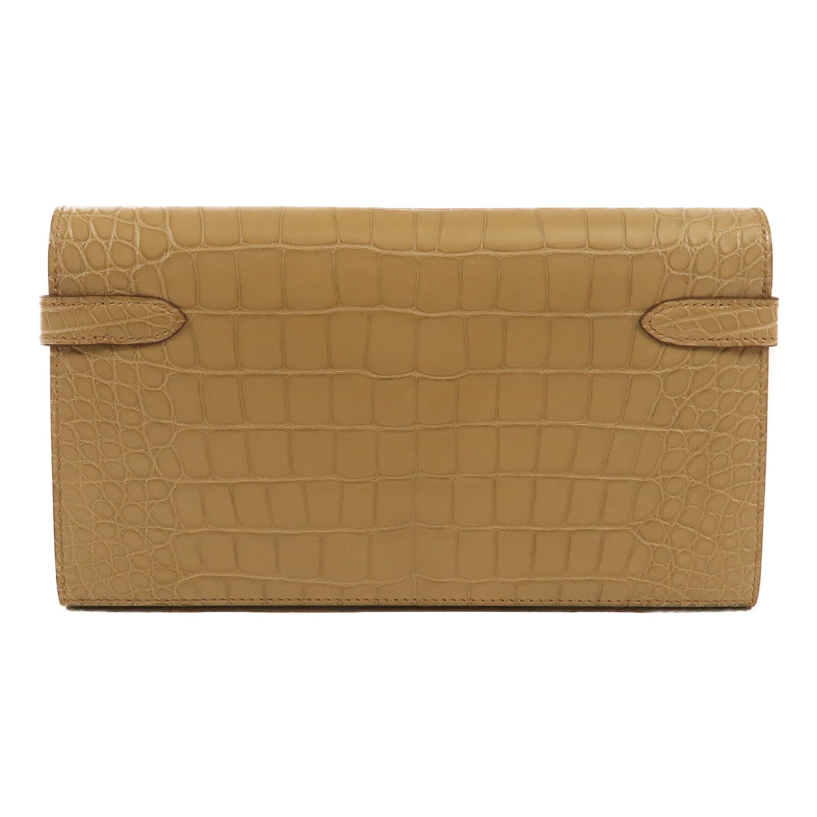 HERMES Alligator Mat皮革Kelly Long Wallet銀扣長錢包Trench