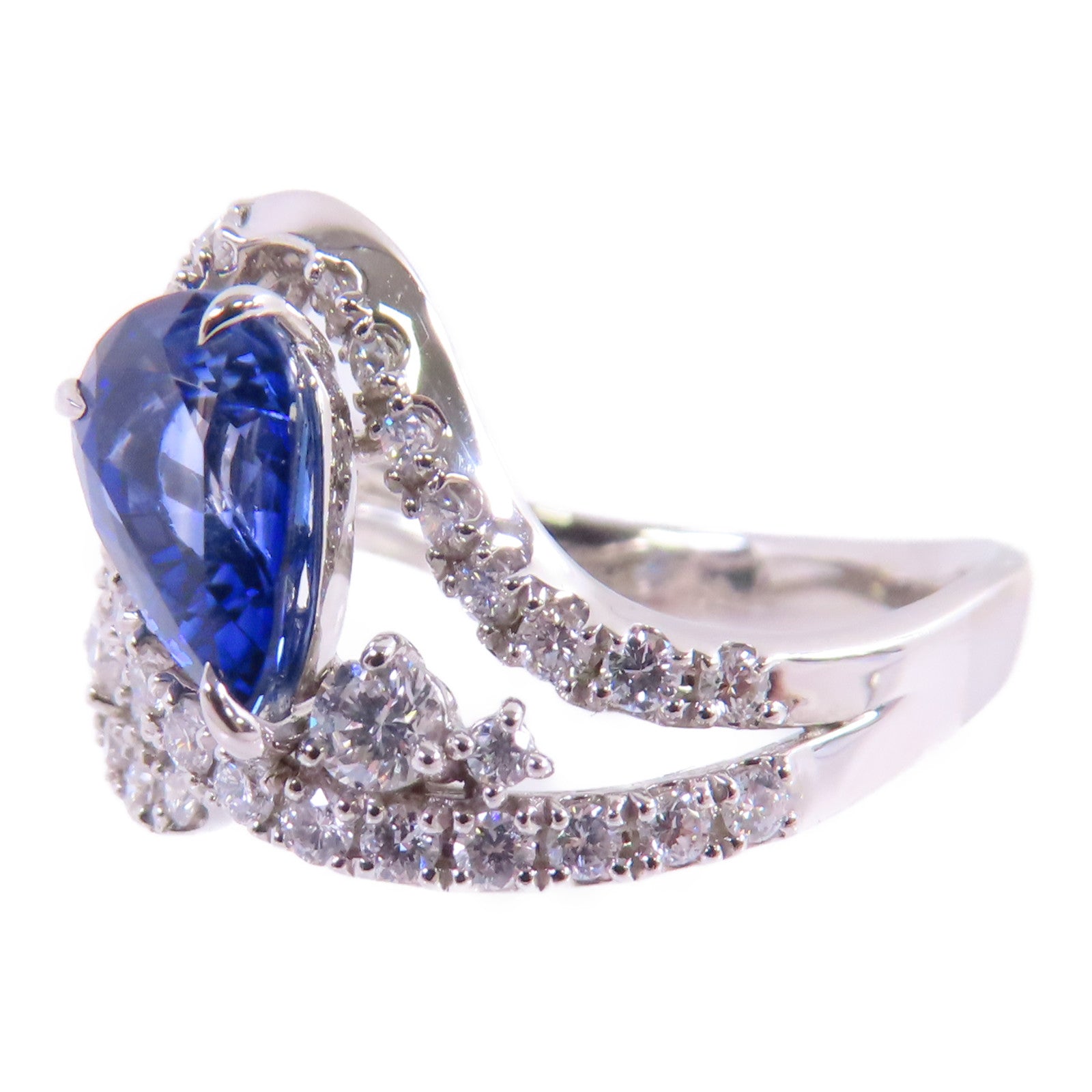 JEWELRY 【激減優惠】PT950鉑金/藍寶石/鑽石Sapphire Diamond Ring戒指US#6.5