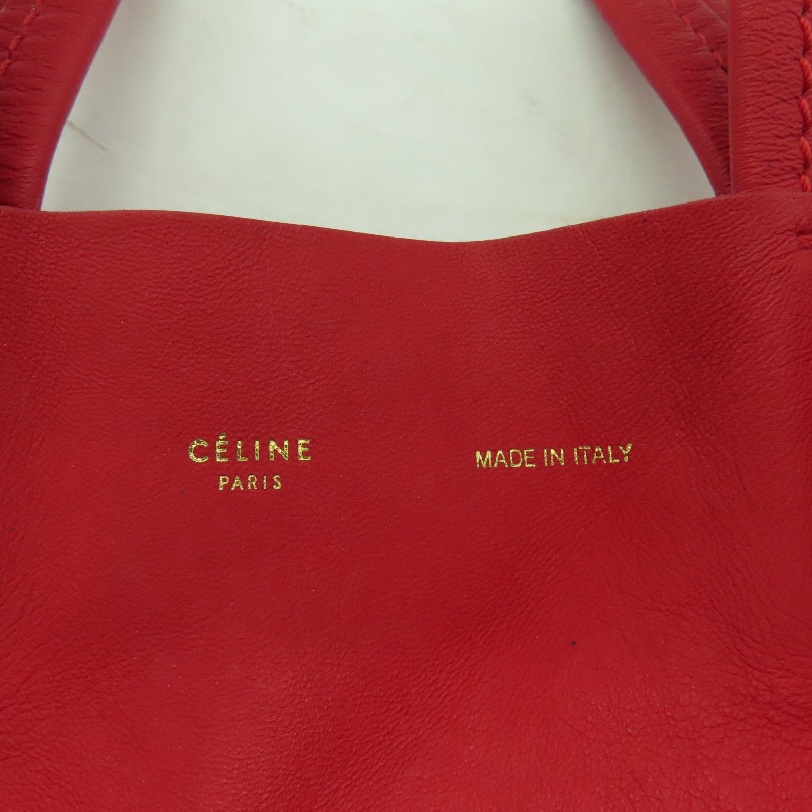 CELINE 【激減優惠】皮革Tote Bag肩背袋杏色/紅色