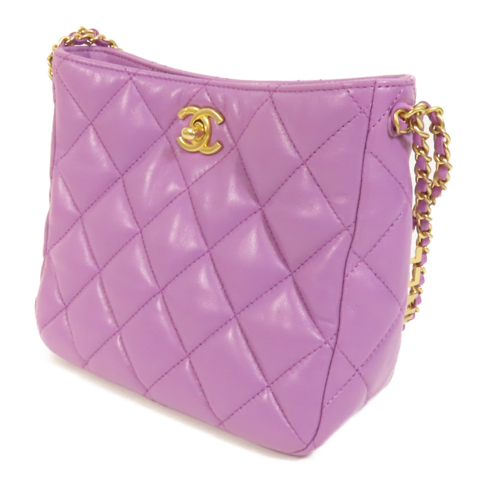 CHANEL 羊皮皮革Pick Me Up Hobo Bag金扣肩背袋