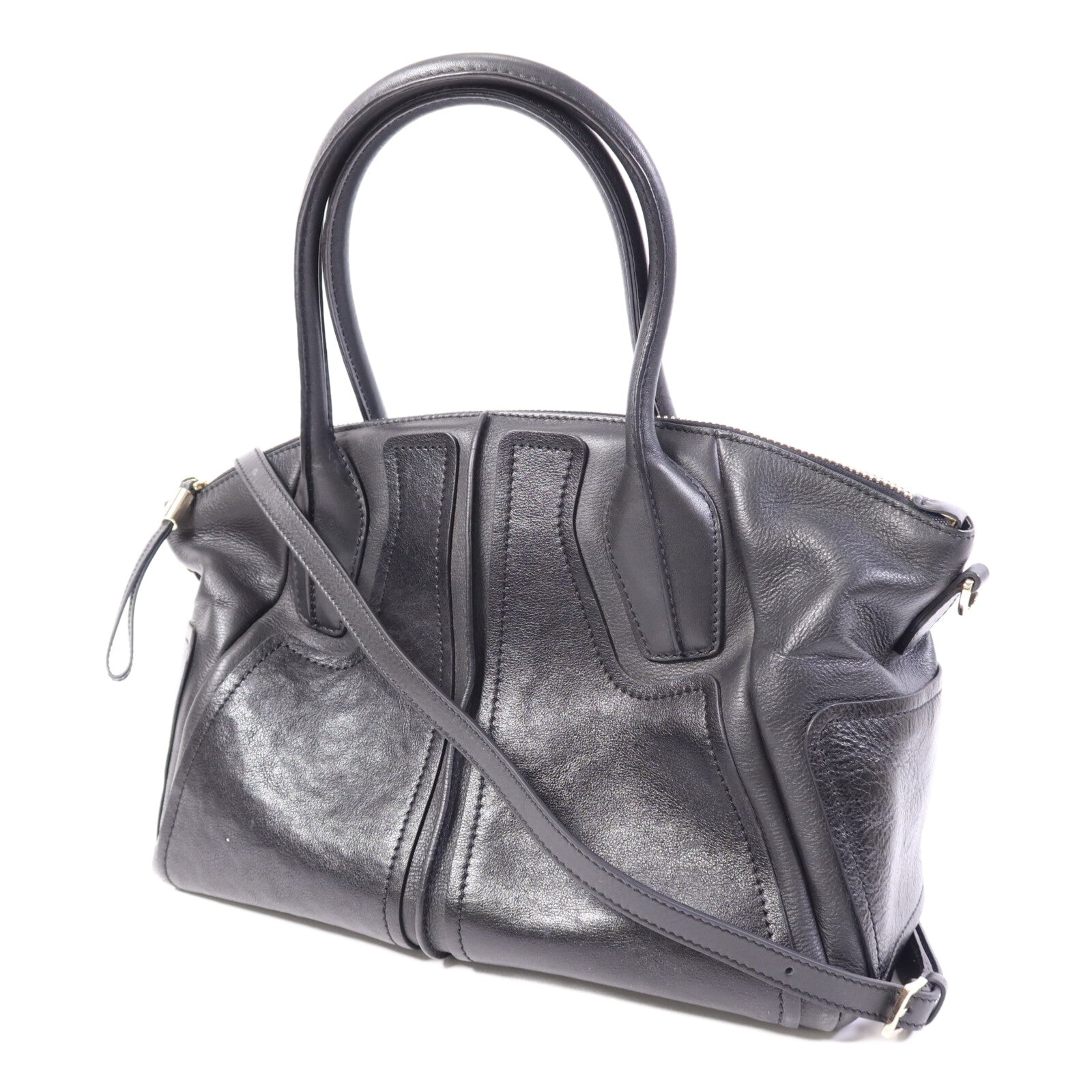 TOD'S 牛皮皮革2 Way Shoulder Bag銀扣肩背袋