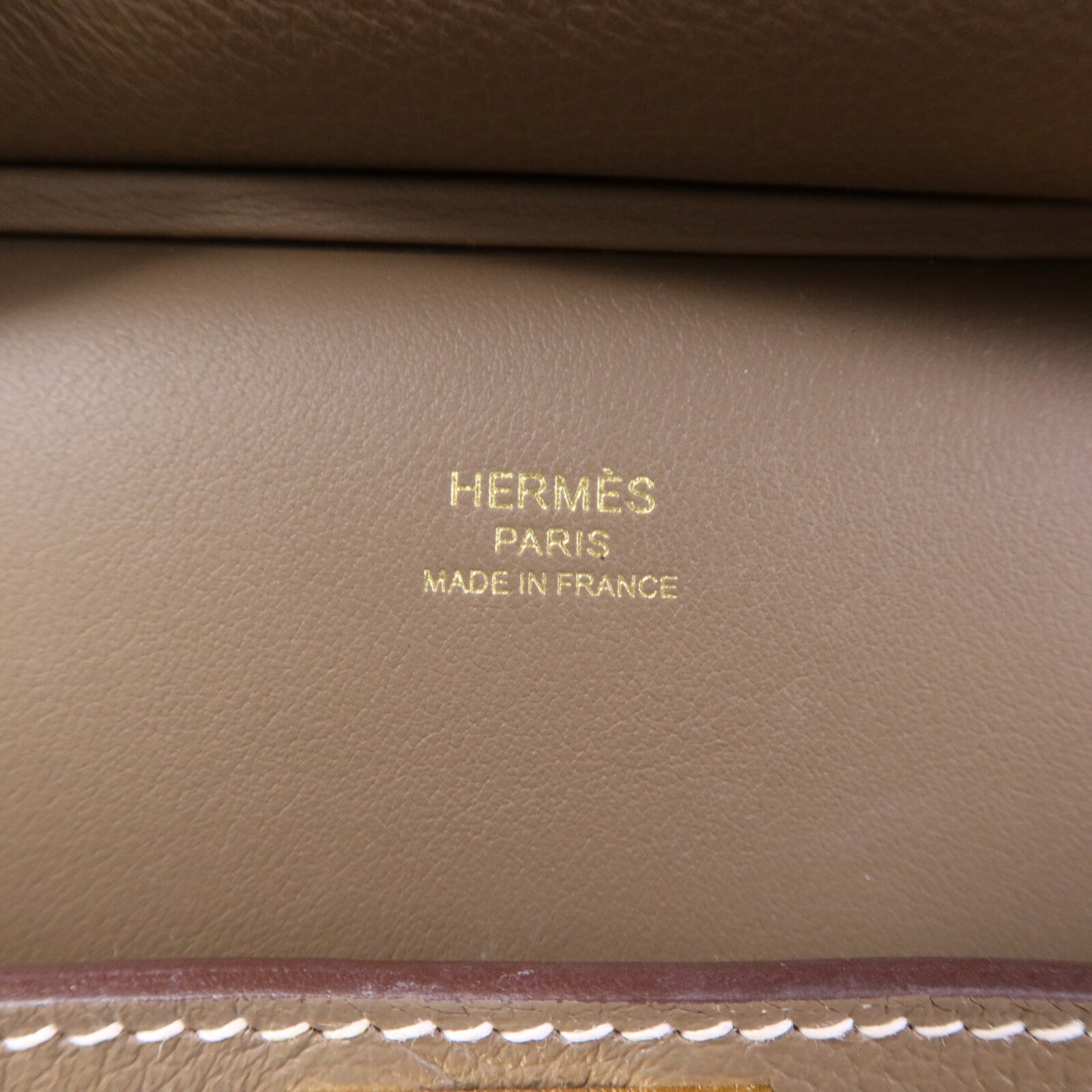 HERMES Evercolor皮革Jypsiere Mini金扣肩背袋Etoupe