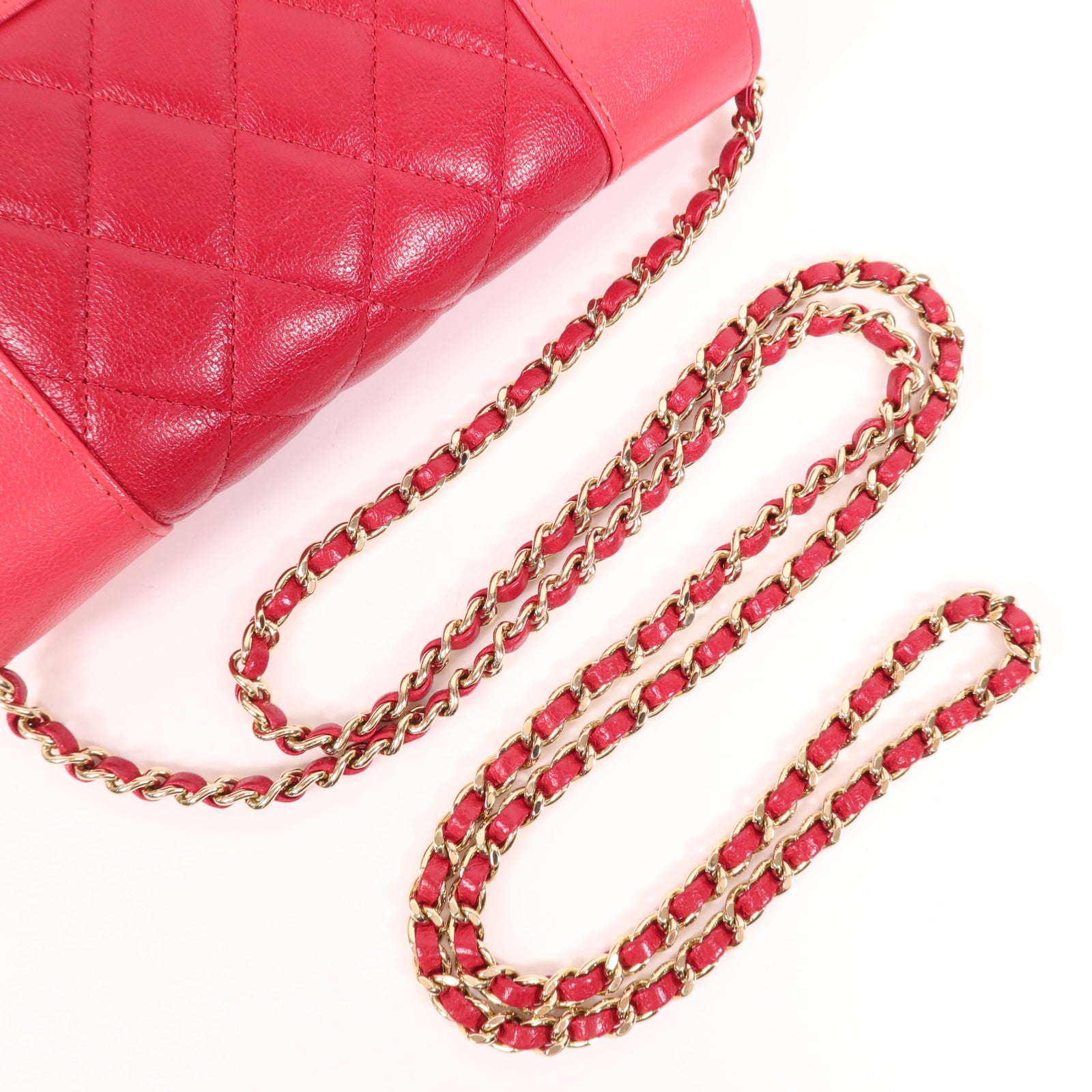 CHANEL 牛皮皮革WOC Wallet On Chain金扣鏈帶肩背袋