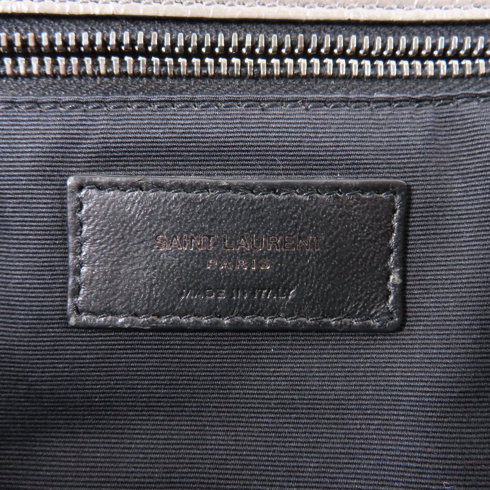 SAINT LAURENT 牛皮皮革Niki Bag銀扣鏈帶肩背袋灰色