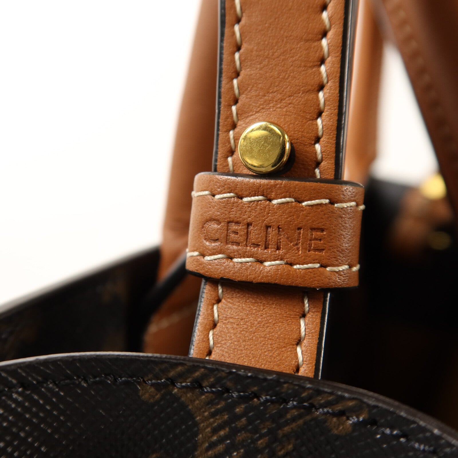 CELINE 【激減優惠】塗層帆布Triomphe Cabas金扣手挽肩背兩用袋