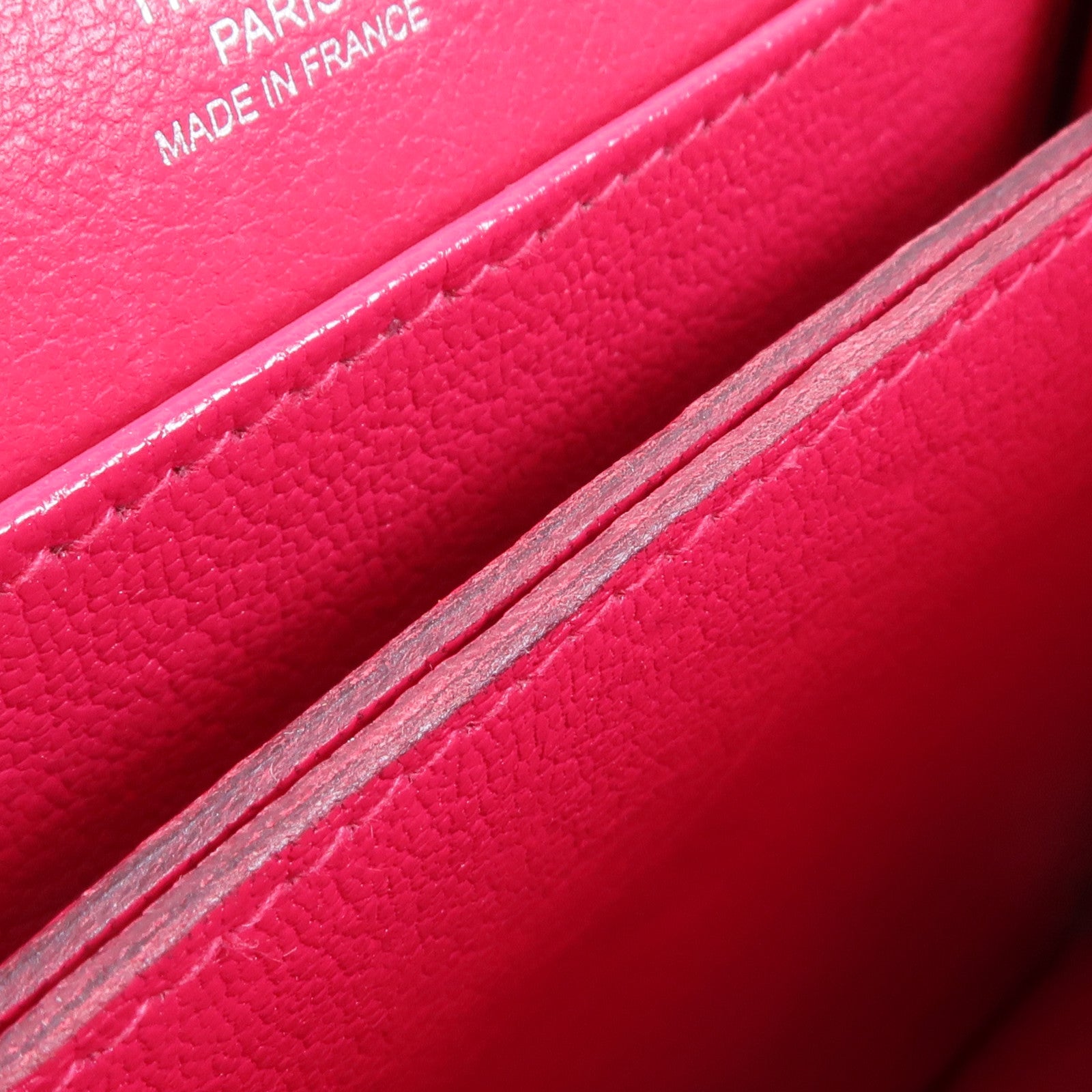 HERMES Evercolor/鱷魚皮革Mini Roulis Touch銀扣手挽肩背兩用袋Rose Mexico