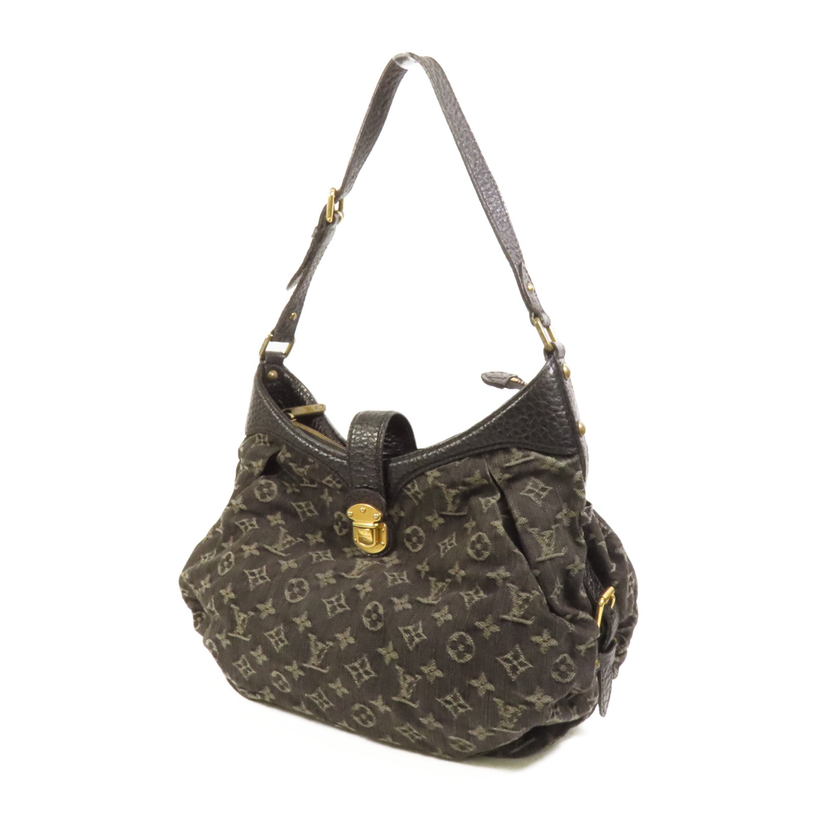 LOUIS VUITTON Monogram Denim Slightly XS金扣肩背袋
