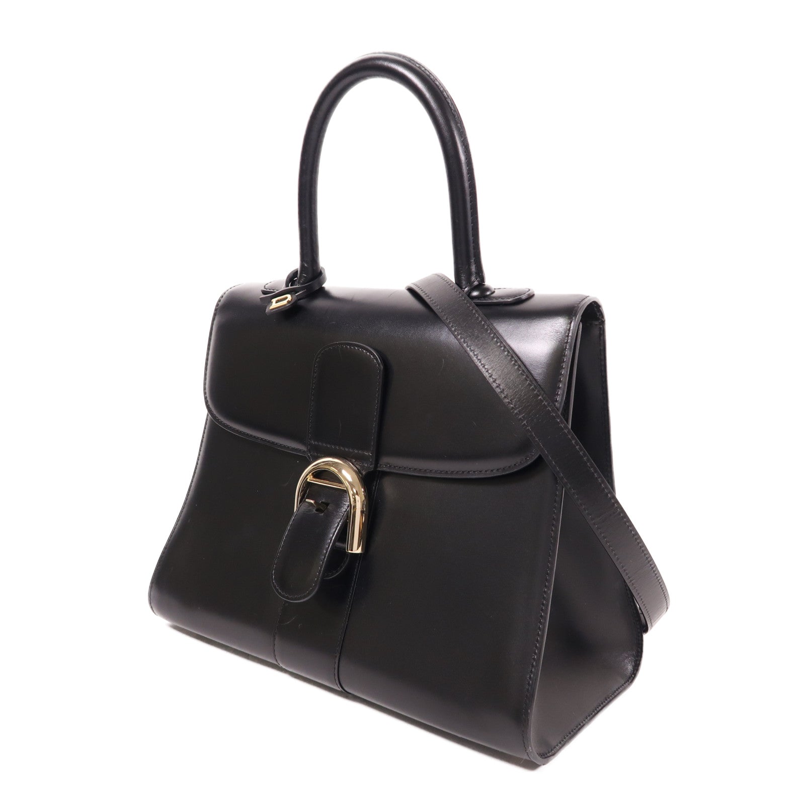 Delvaux 牛皮皮革Brillant MM金扣手挽肩背兩用袋