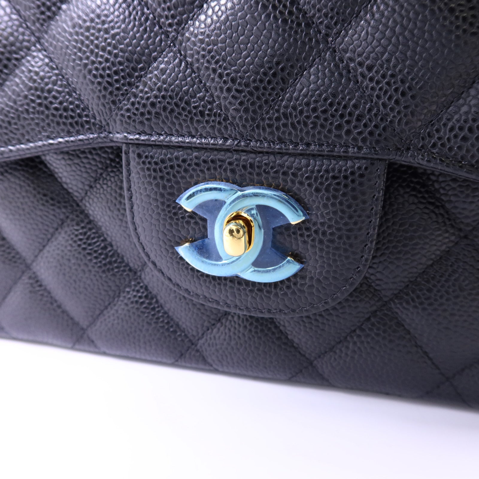 CHANEL 牛皮皮革Large Classic金扣鏈帶肩背袋