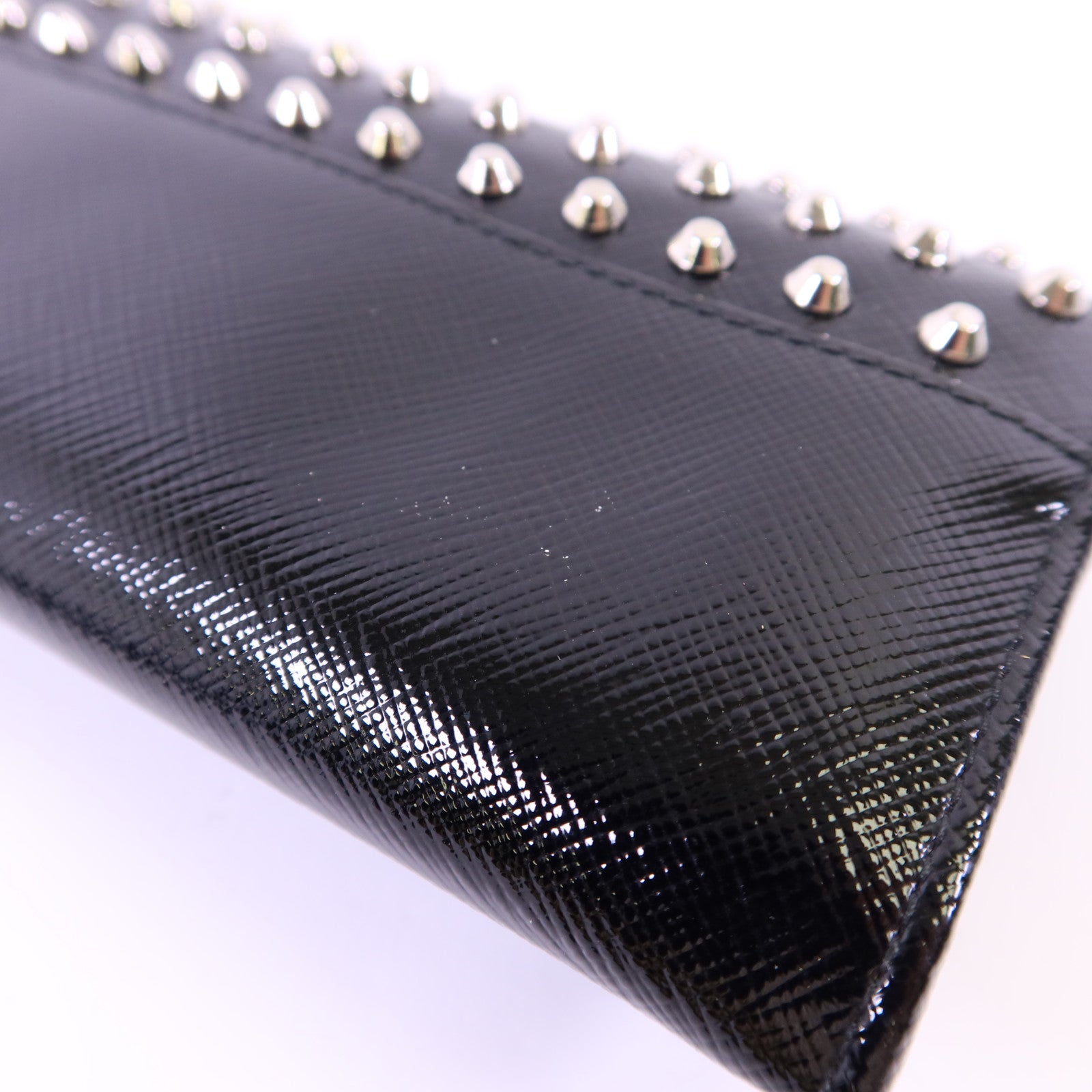 PRADA 漆皮皮革Long Wallet銀扣長錢包