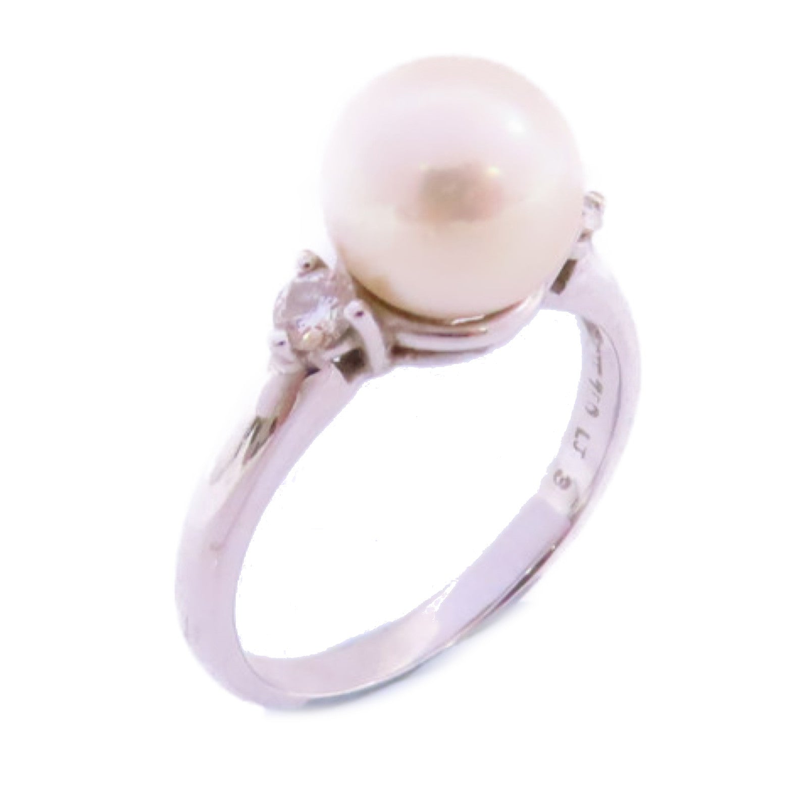 JEWELRY 18K白金/珍珠Pearl Ring戒指US#5.25
