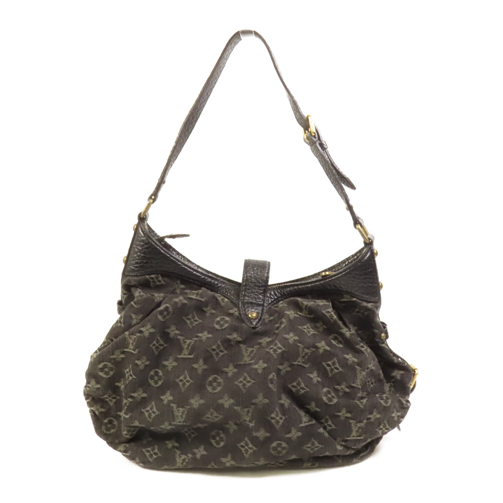 LOUIS VUITTON Monogram Denim Slightly XS金扣肩背袋