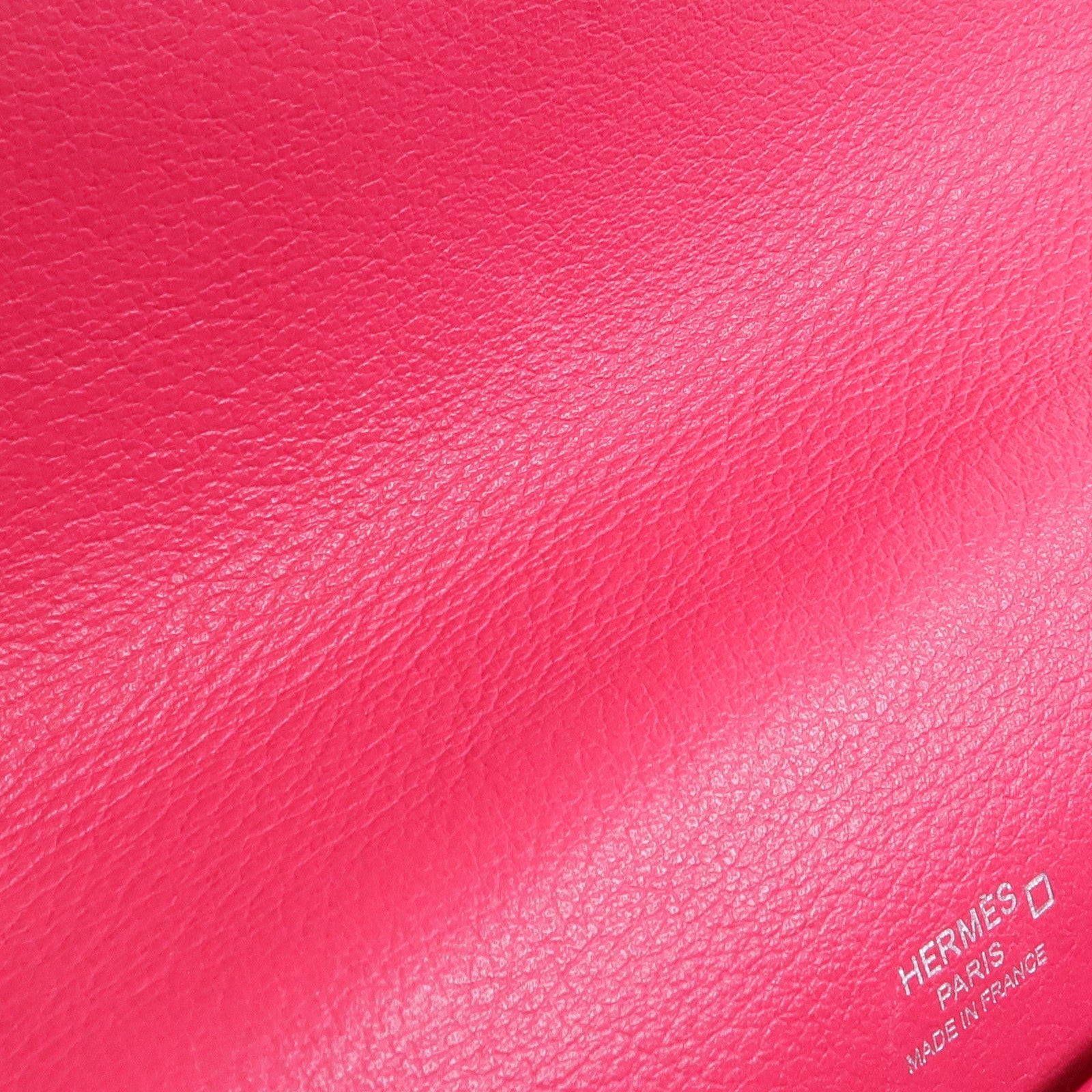 HERMES Evercolor/鱷魚皮革Mini Roulis Touch銀扣手挽肩背兩用袋Rose Mexico