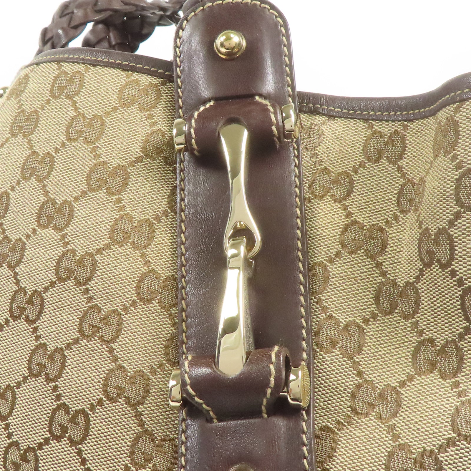 GUCCI 帆布Shoulder Bag金扣肩背袋
