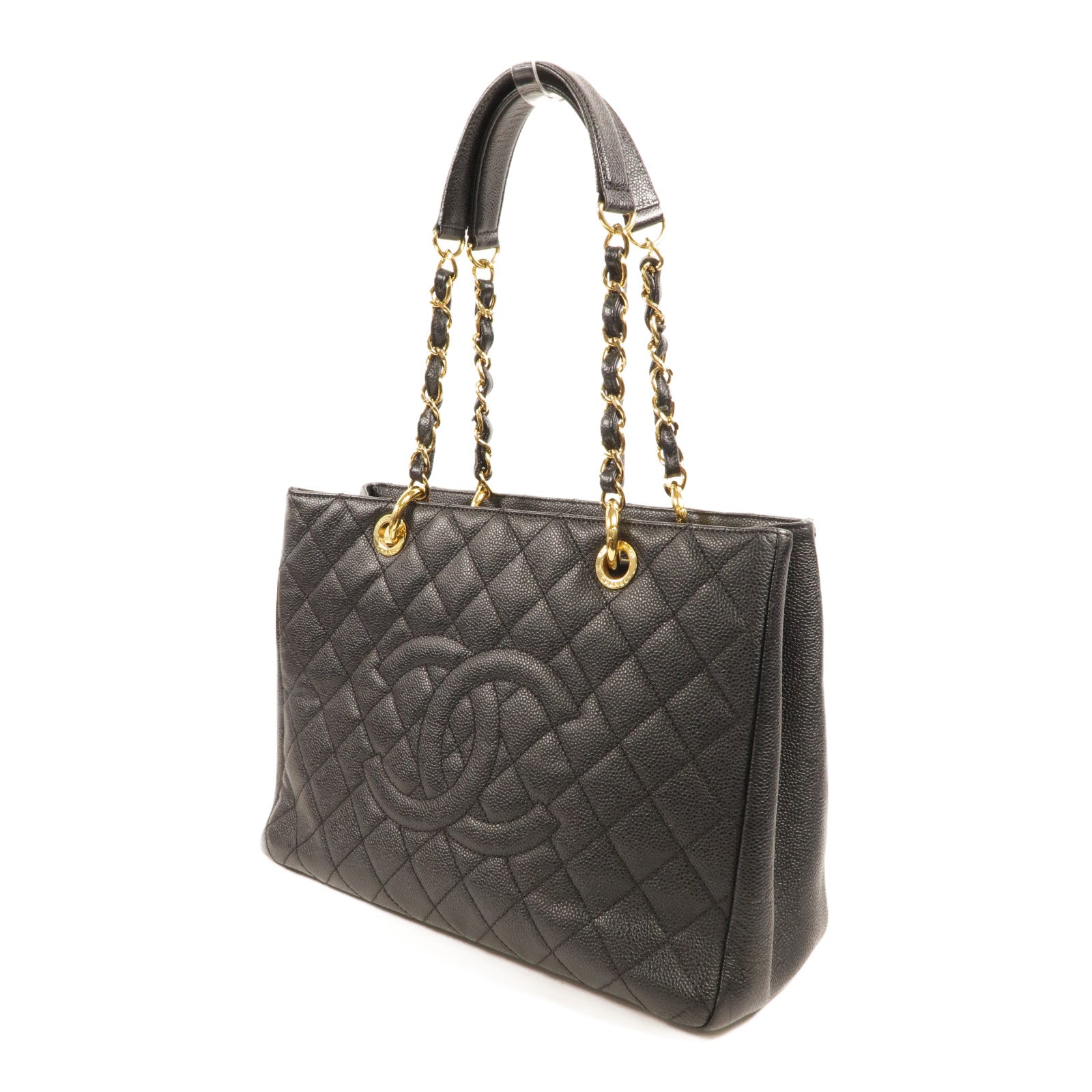 CHANEL 牛皮皮革GST Grand Shopping Tote Bag鏈帶肩背袋