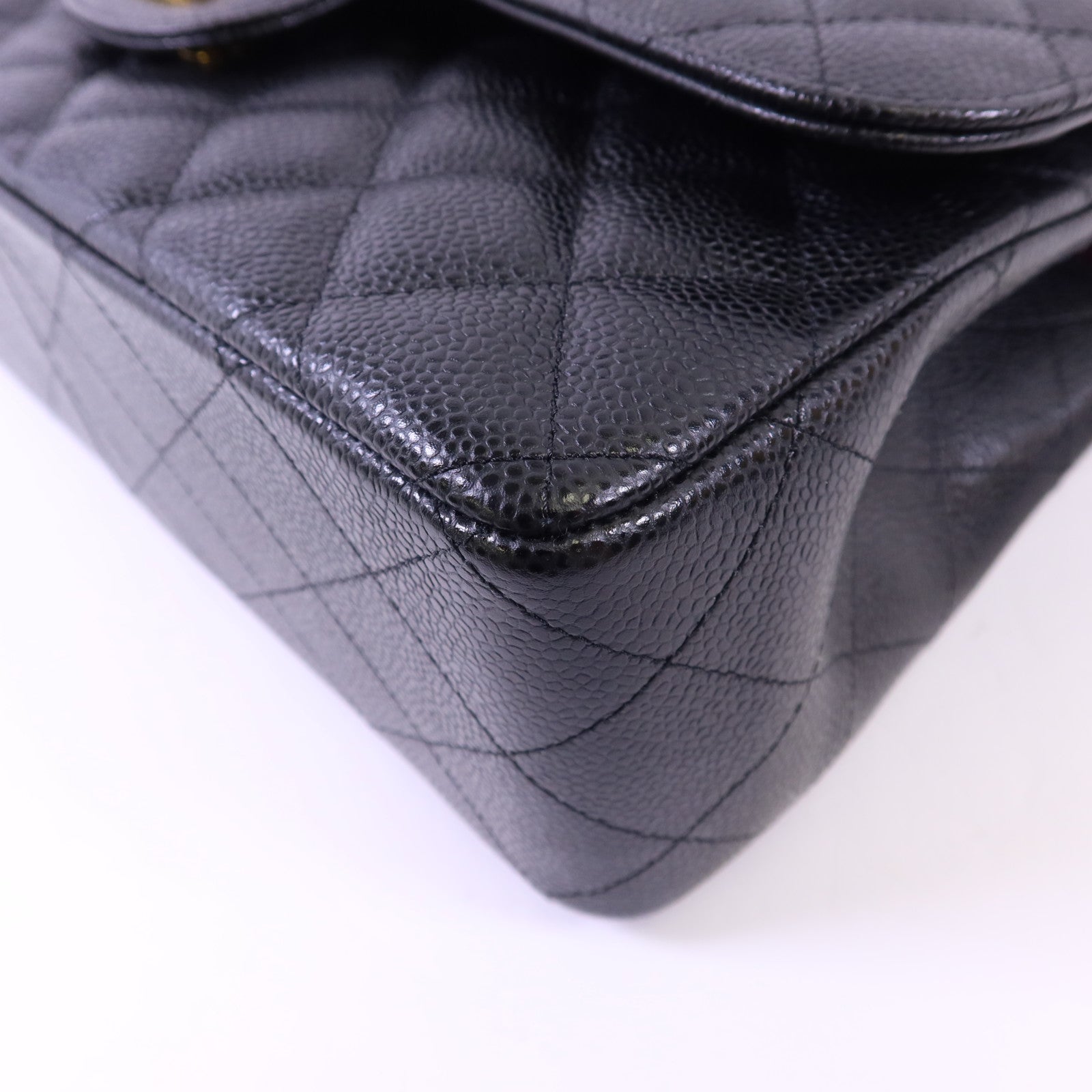 CHANEL 牛皮皮革Large Classic金扣鏈帶肩背袋