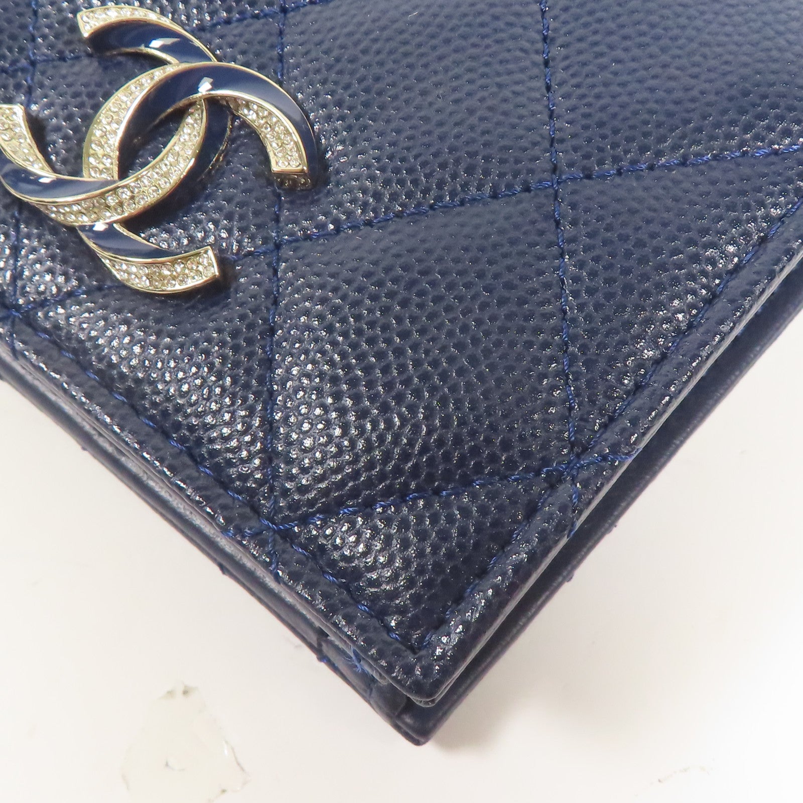 CHANEL 牛皮皮革Wallet銀扣錢包