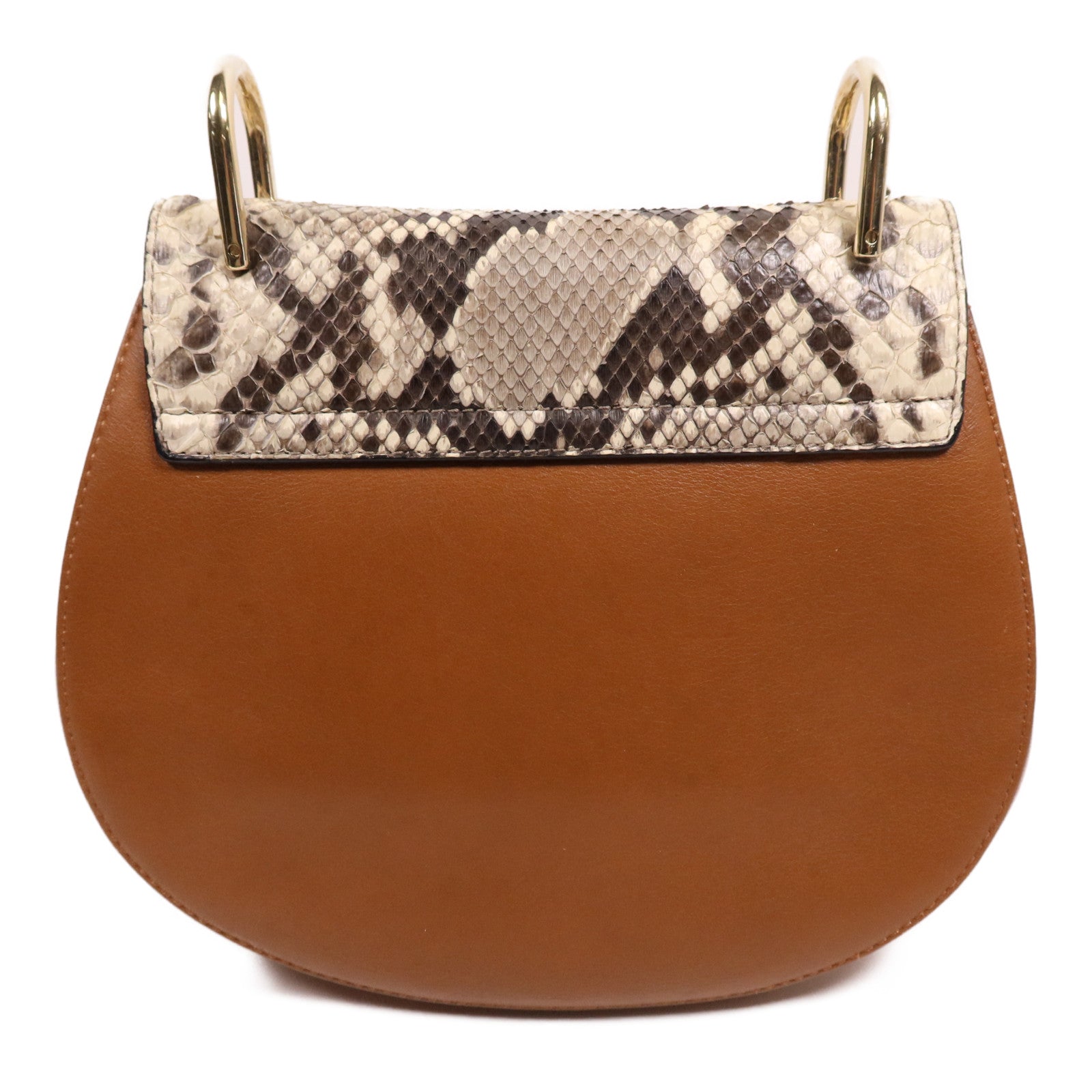 Chloe 牛皮/蛇皮皮革Drew Bag金扣鏈帶肩背袋