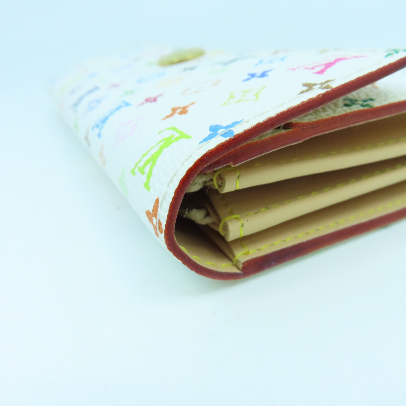 LOUIS VUITTON Monogram Multicolore Long Wallet金扣長錢包白色/彩色