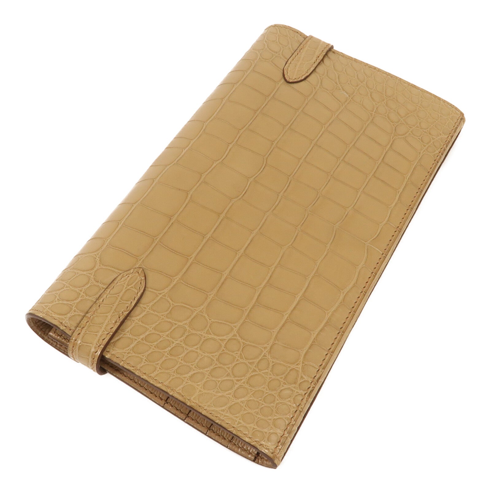 HERMES Alligator Mat皮革Kelly Long Wallet銀扣長錢包Trench