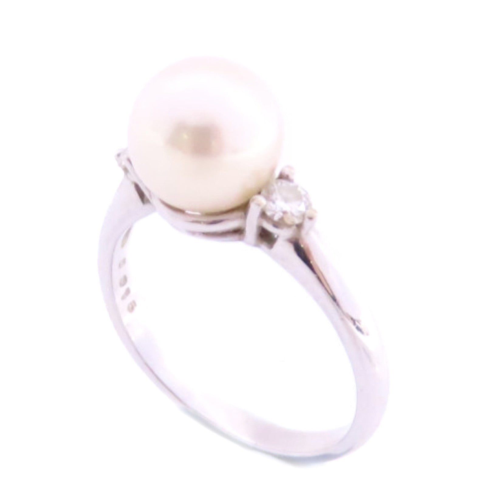 JEWELRY 18K白金/珍珠Pearl Ring戒指US#5.25
