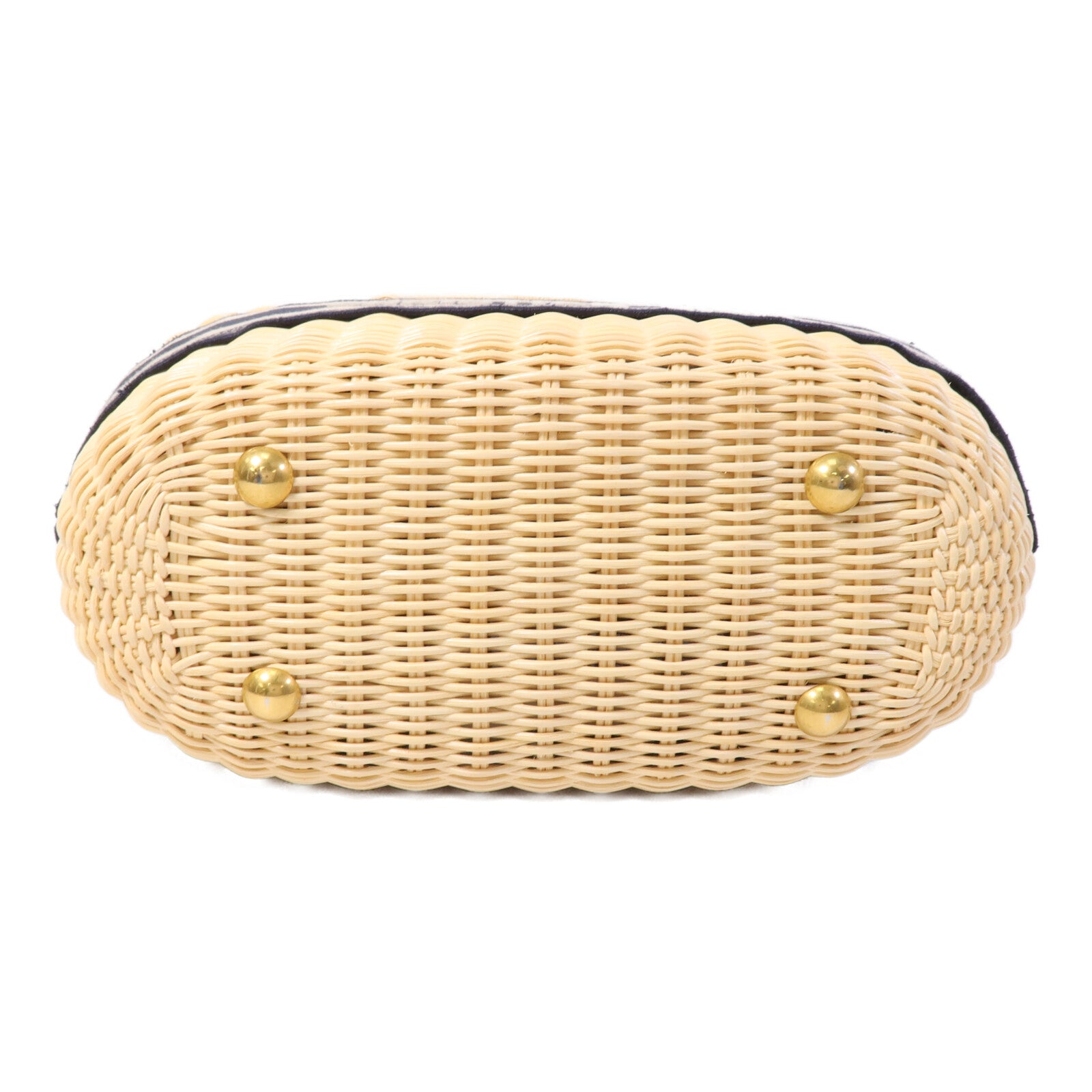 Dior 帆布/藤料Dioriviera Hat Basket手挽肩背兩用袋