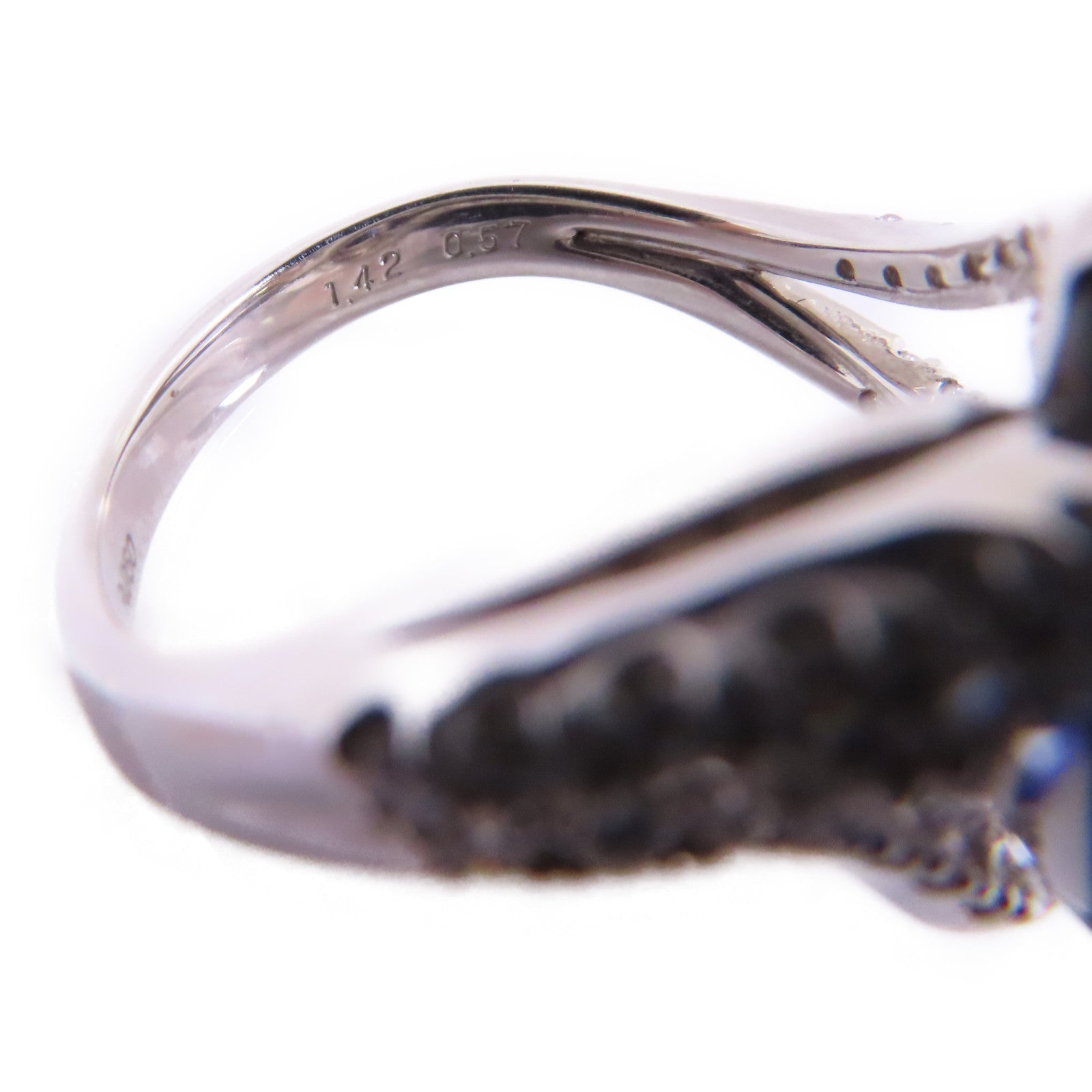 JEWELRY 【激減優惠】PT950鉑金/藍寶石/鑽石Sapphire Diamond Ring戒指US#6.5