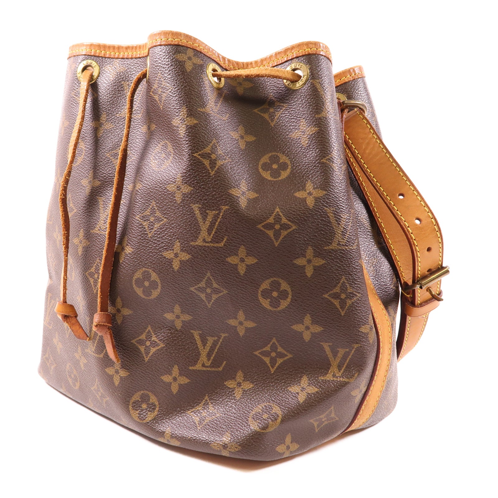 LOUIS VUITTON LV GHW Petit Noe Shoulder Bag M42226 Monogram Brown