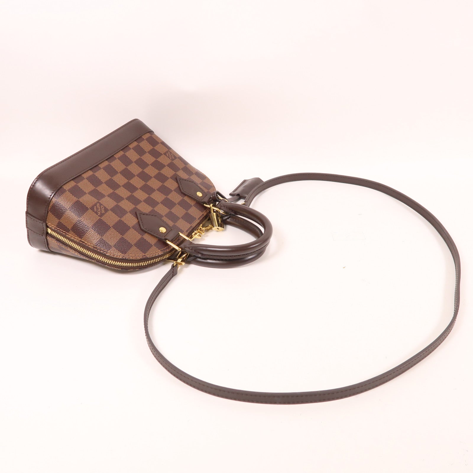LOUIS VUITTON【激減優惠】 Damier Alma BB金扣手挽肩背兩用袋棕色