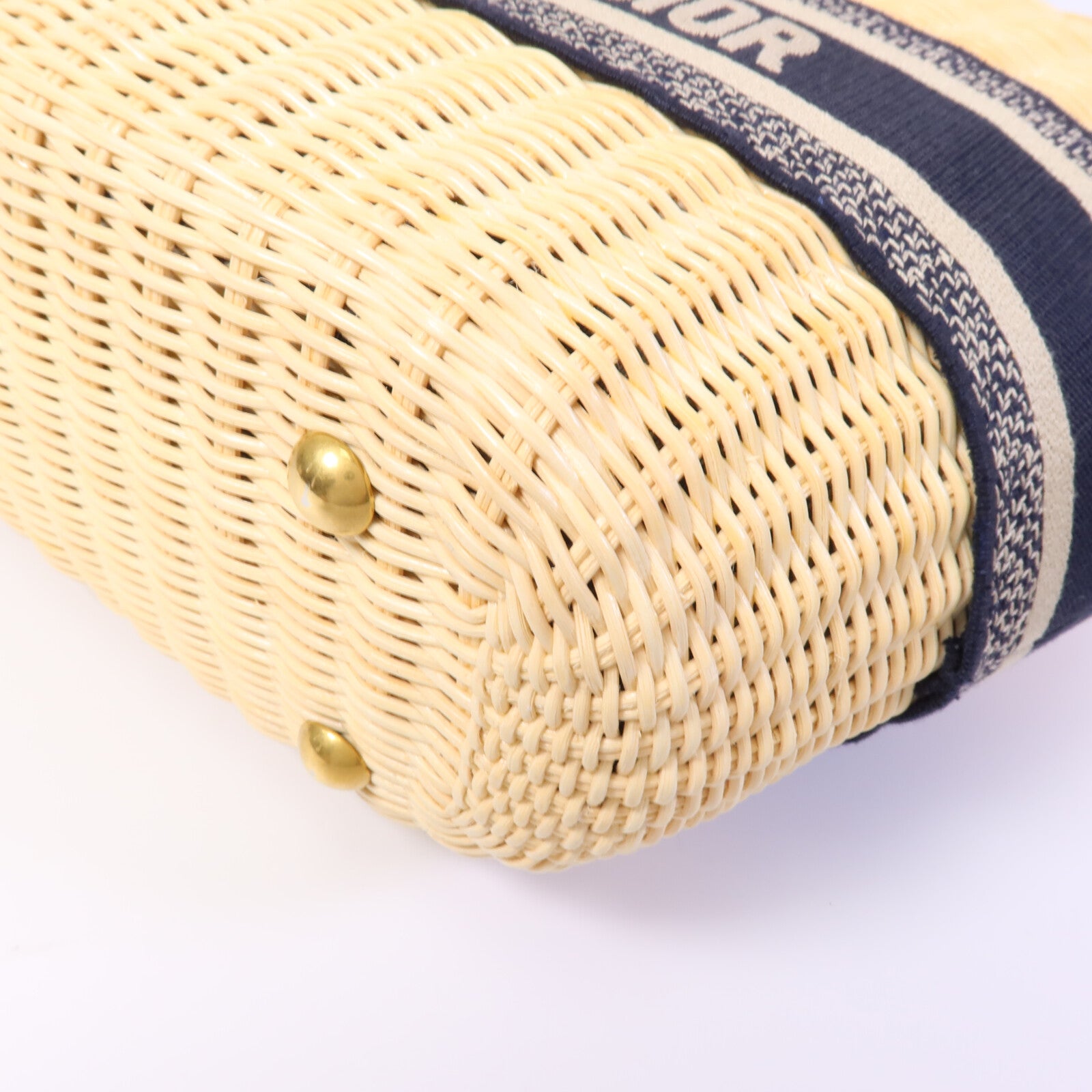 Dior 帆布/藤料Dioriviera Hat Basket手挽肩背兩用袋
