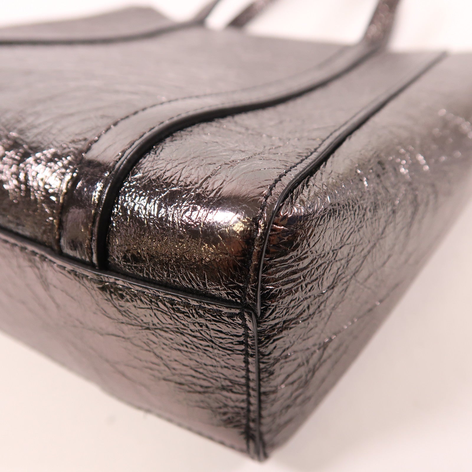 BALENCIAGA 皮革2 Way Shoulder Bag銀扣手挽肩背兩用袋