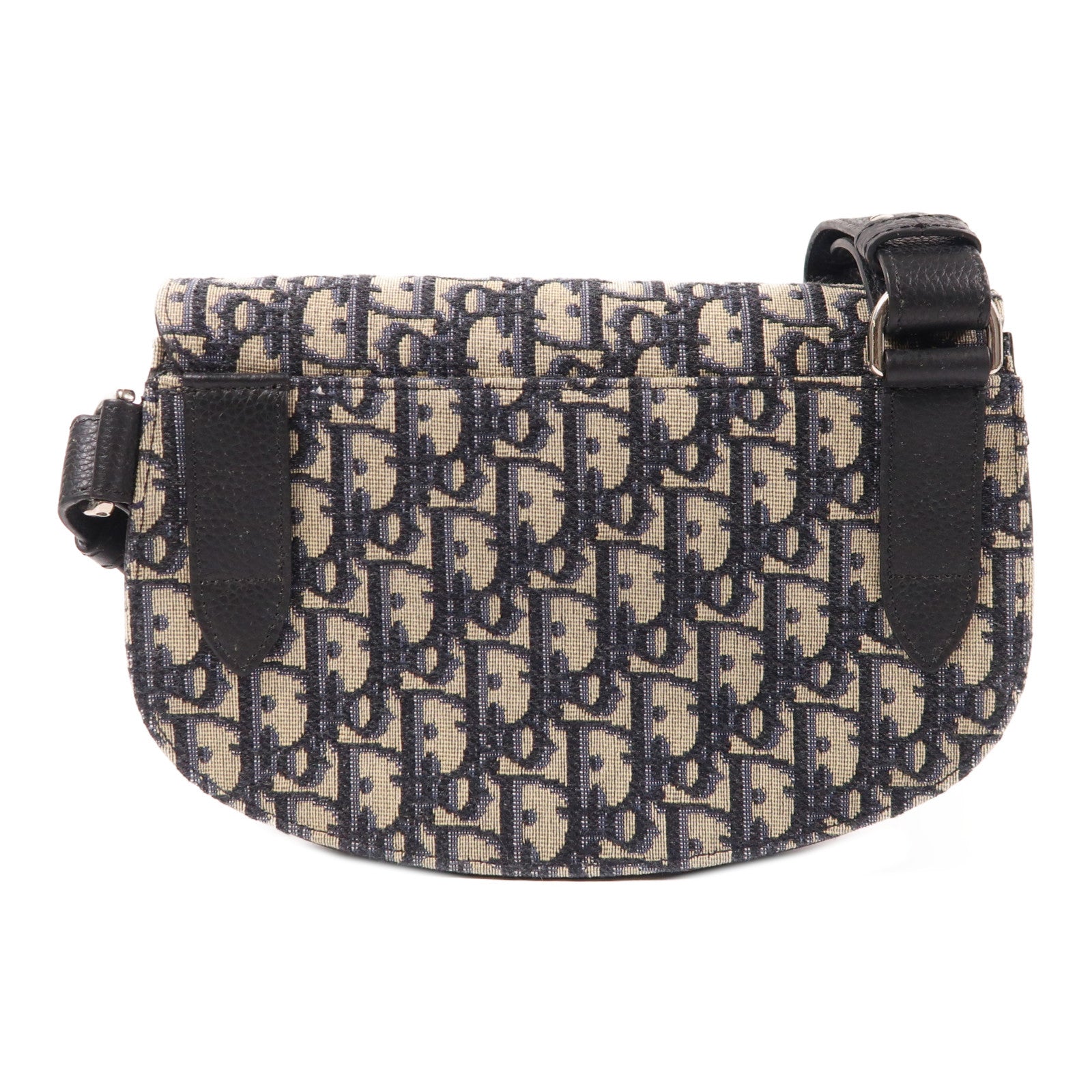 Dior 帆布Oblique Saddle Messenger銀扣肩背袋