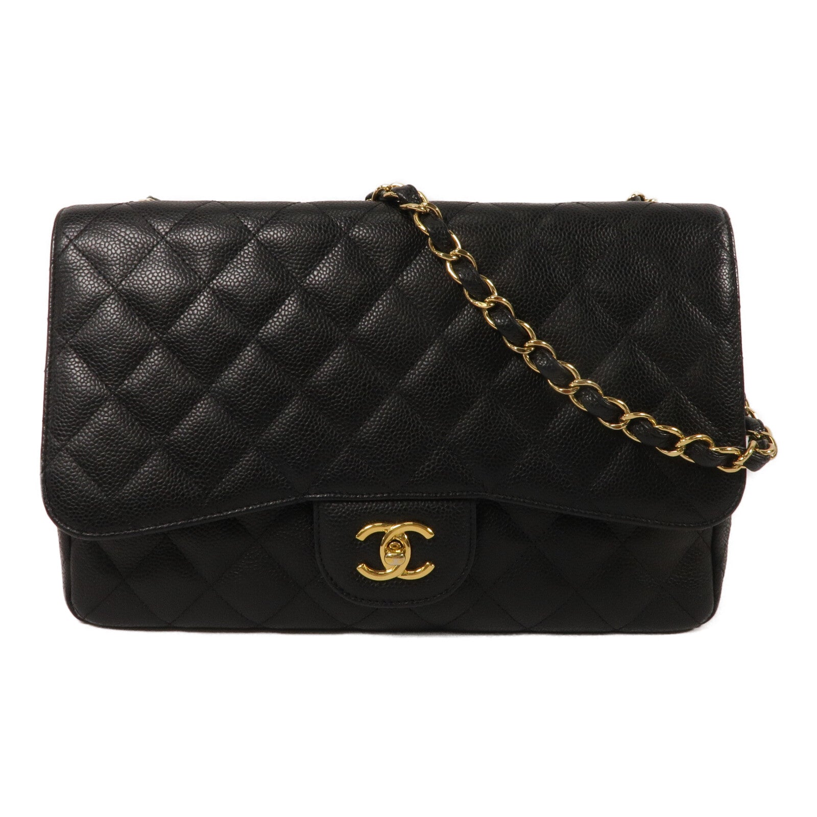 CHANEL 牛皮皮革Large Classic鏈帶肩背袋