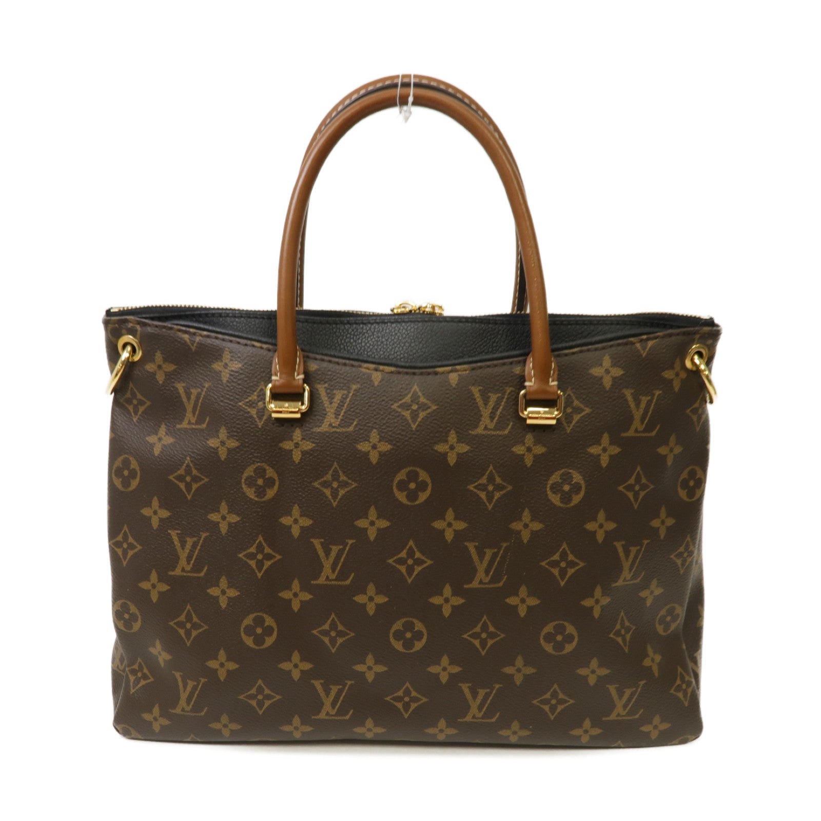 LOUIS VUITTON 【激減優惠】Monogram Pallas金扣手挽肩背兩用袋黑色/棕色