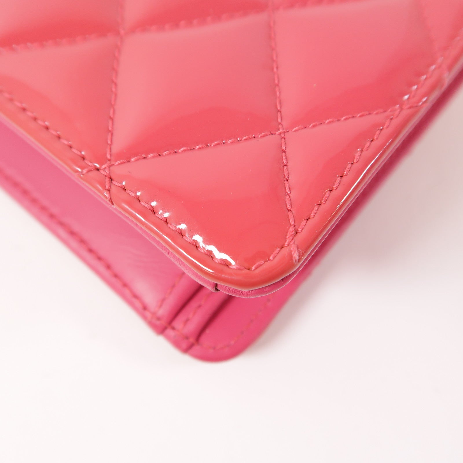 CHANEL 漆皮皮革Long Wallet銀扣長錢包