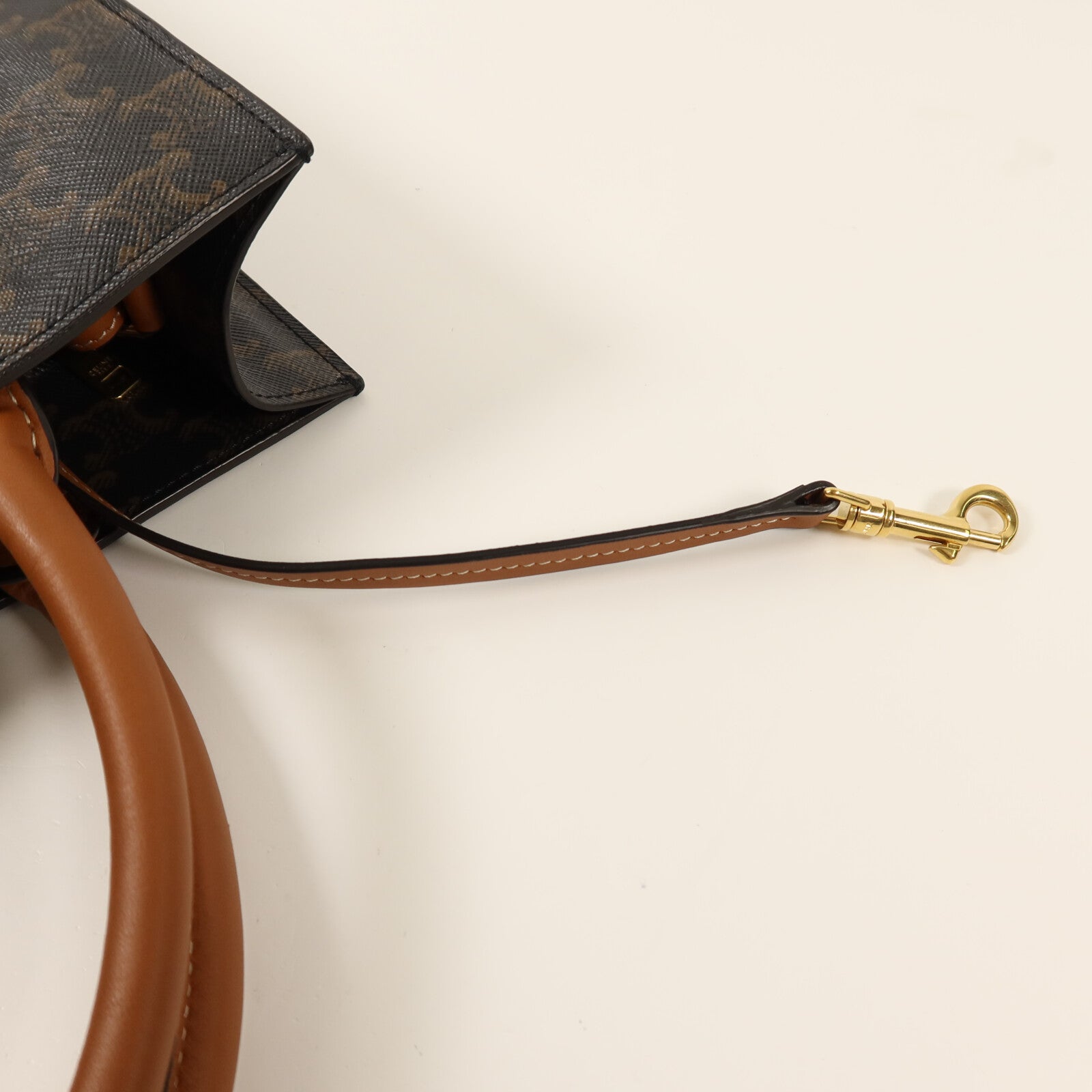 CELINE 塗層帆布Triomphe Cabas金扣手挽肩背兩用袋