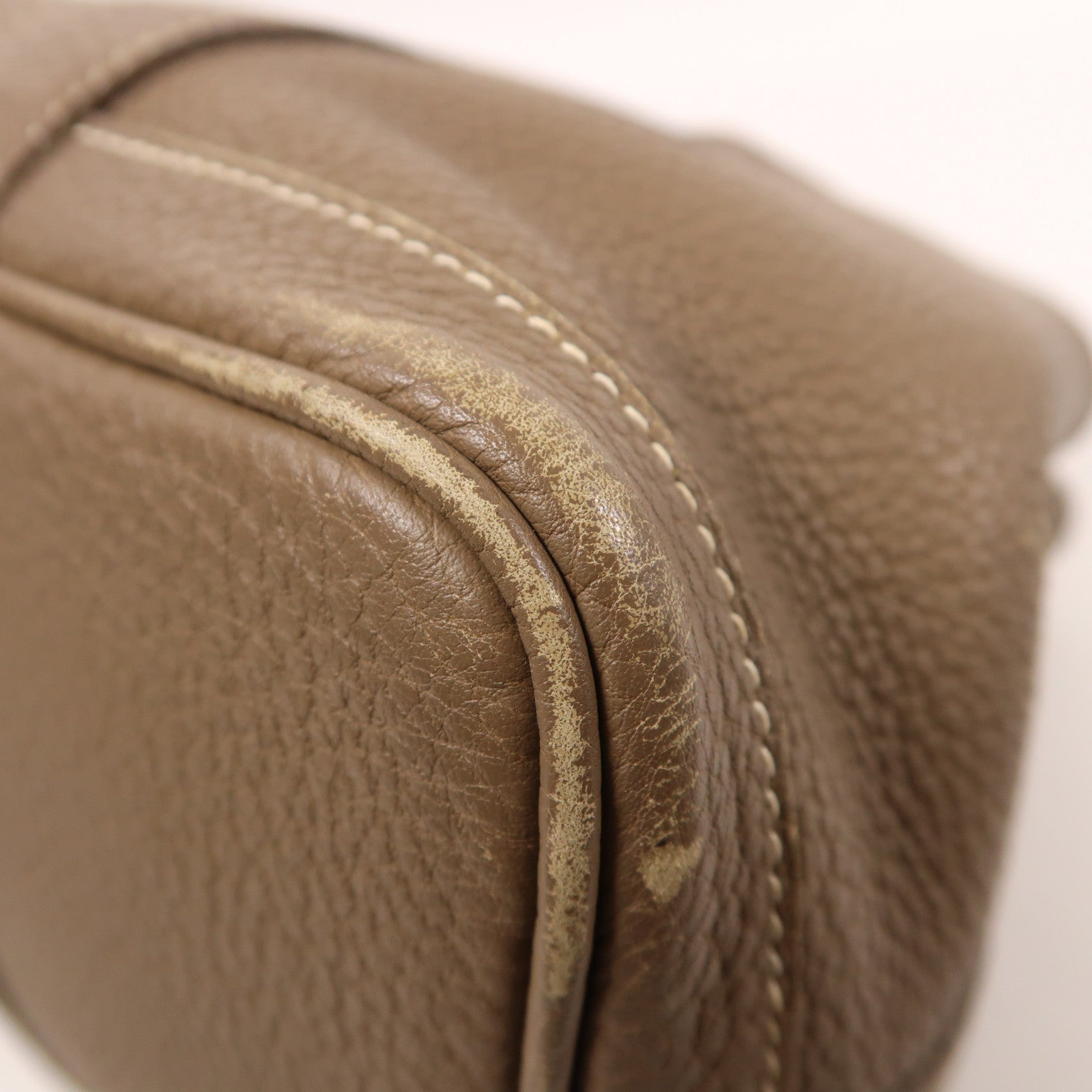 HERMES Negonda皮革Garden Party TPM銀扣手挽袋Etoupe