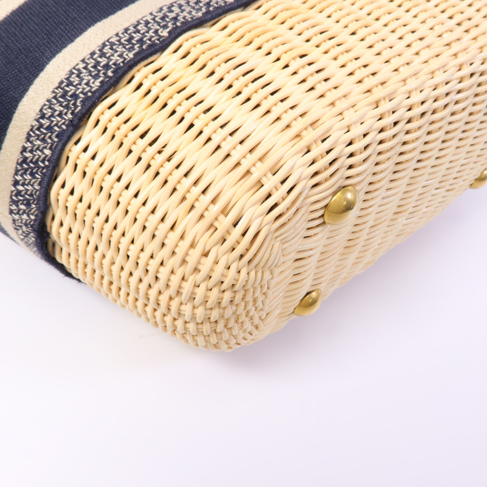 Dior 帆布/藤料Dioriviera Hat Basket手挽肩背兩用袋