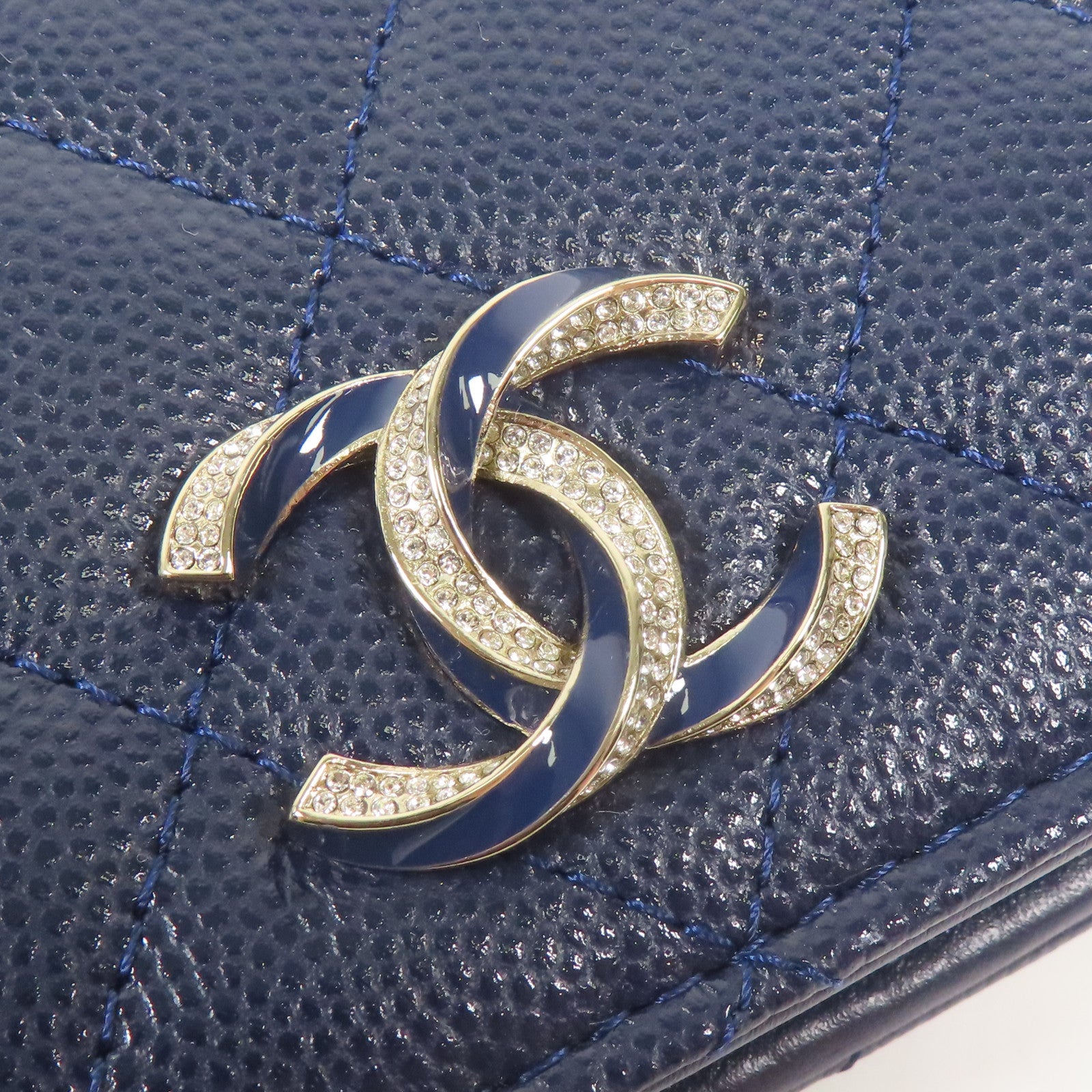 CHANEL 牛皮皮革Wallet銀扣錢包