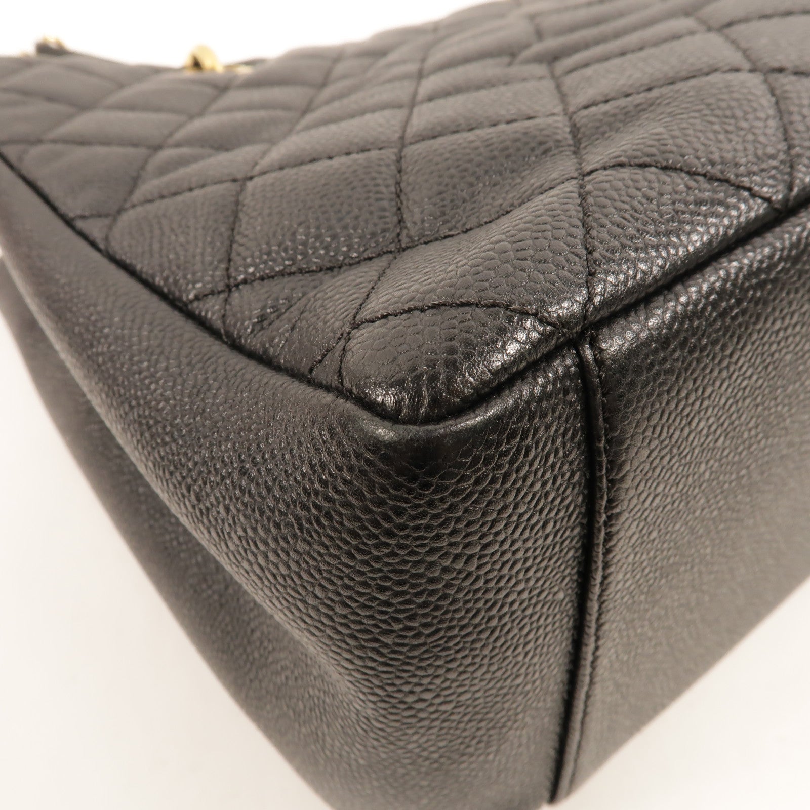 CHANEL 牛皮皮革GST Grand Shopping Tote Bag鏈帶肩背袋