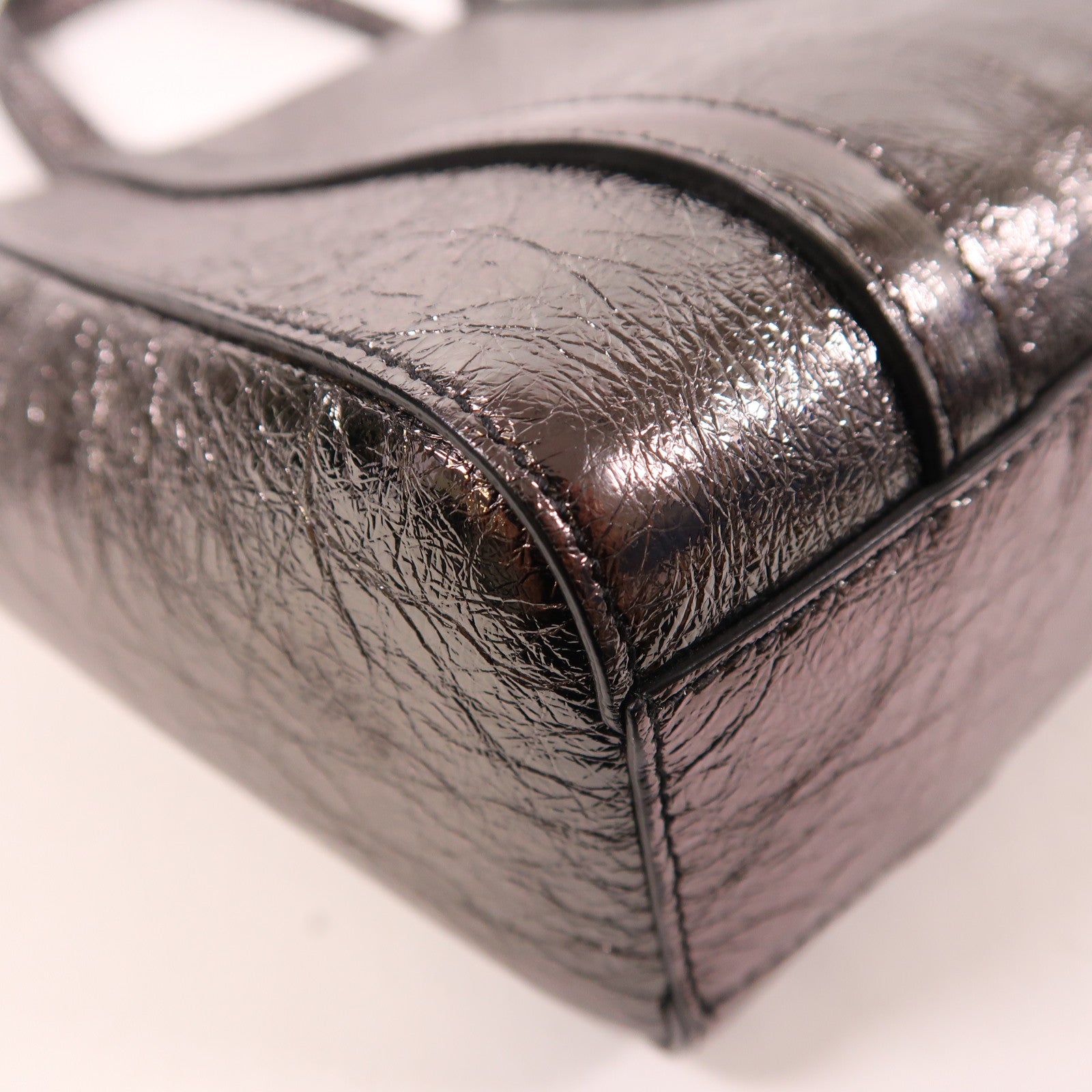 BALENCIAGA 皮革2 Way Shoulder Bag銀扣手挽肩背兩用袋