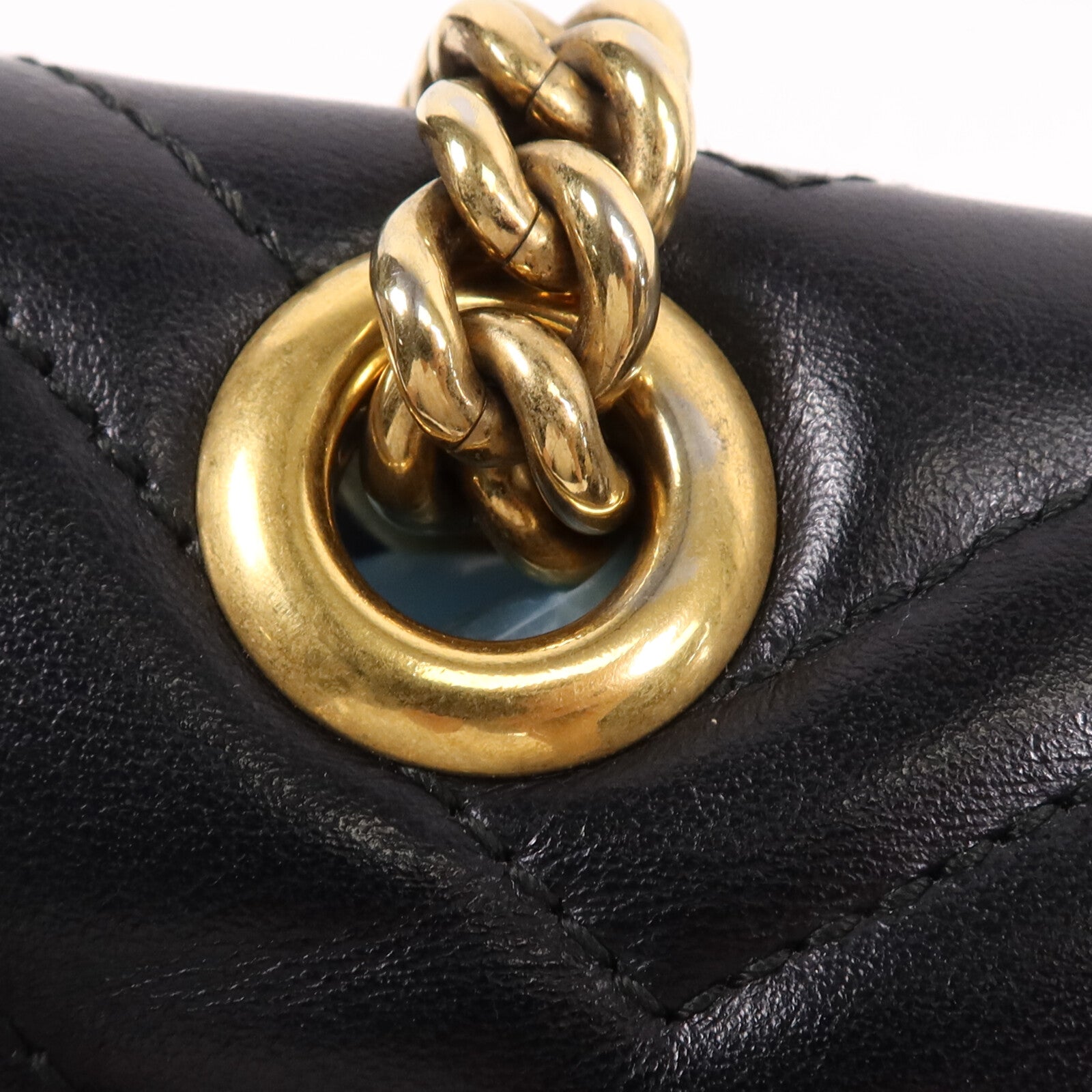 GUCCI 牛皮皮革GG Marmont金扣鏈帶肩背袋