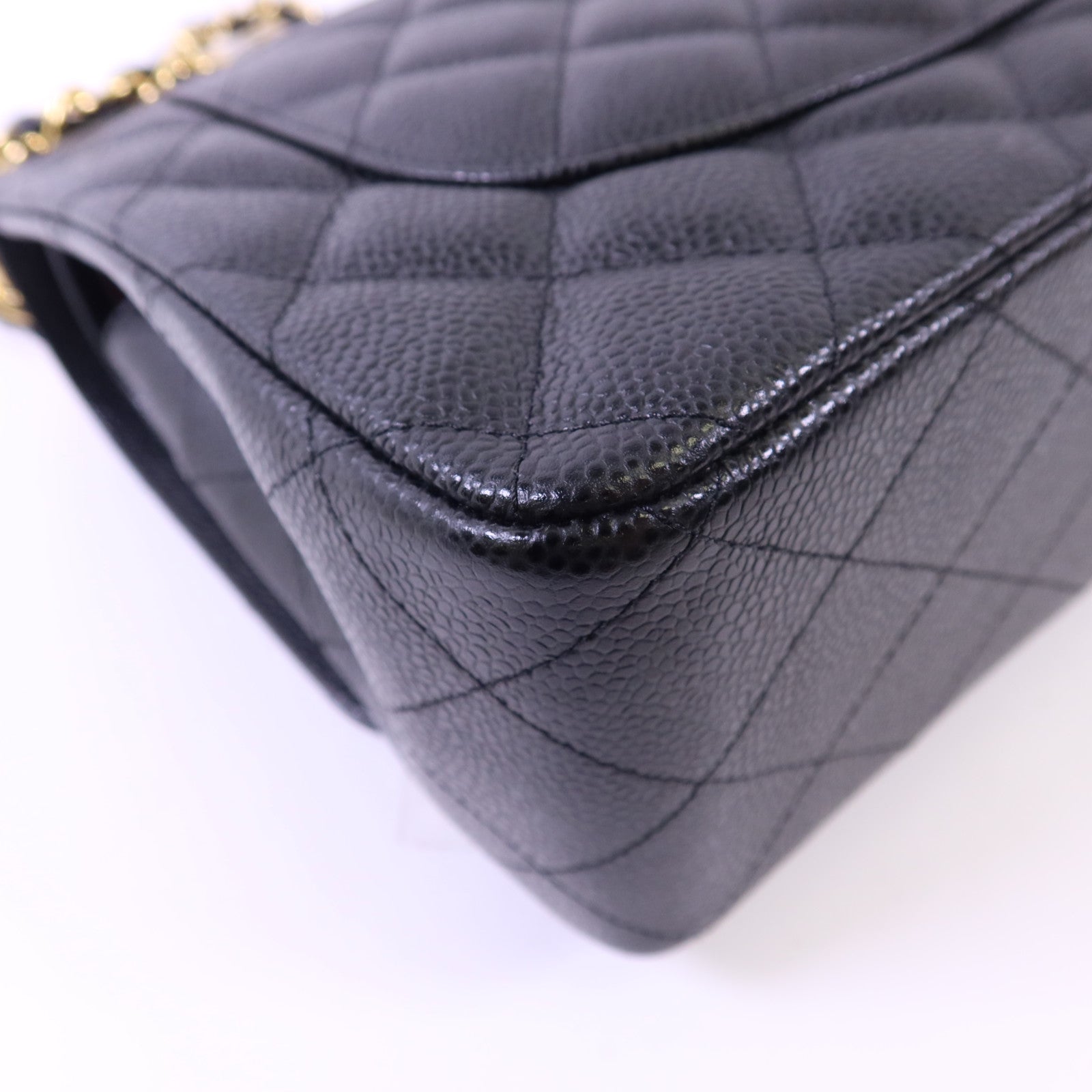 CHANEL 牛皮皮革Large Classic金扣鏈帶肩背袋