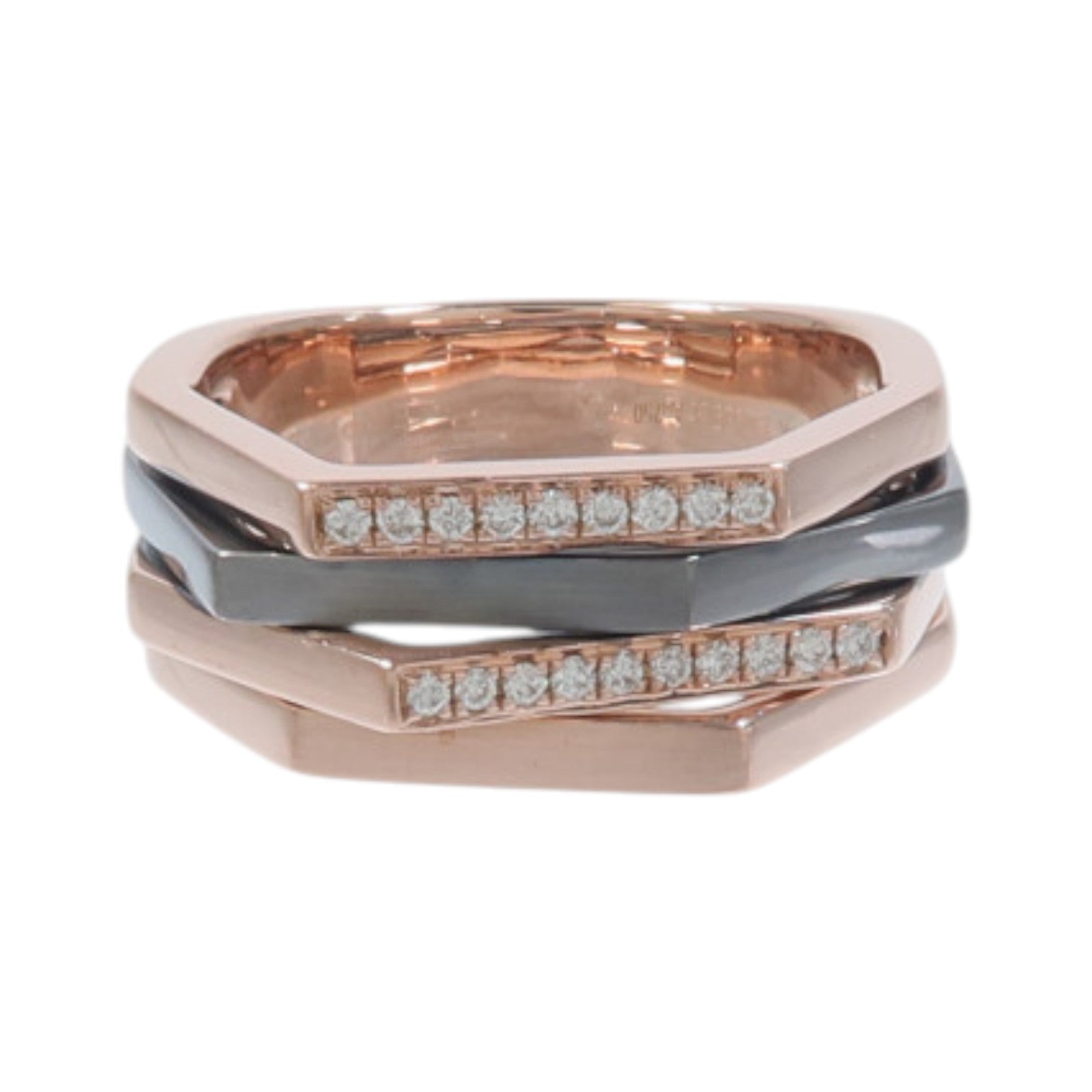 JEWELRY 18K紅金/黑金Diamond Ring鑽石戒指