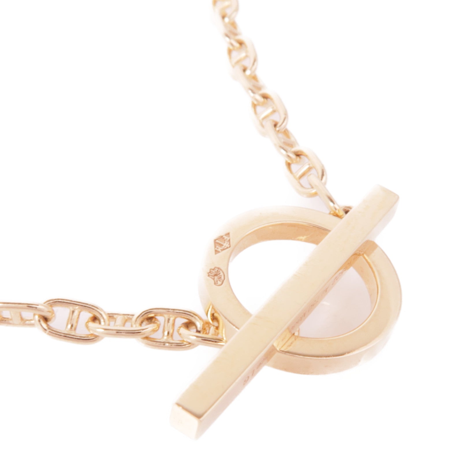HERMES 18K玫瑰金/鑽石Chaine D'ancre Bracelet手鏈
