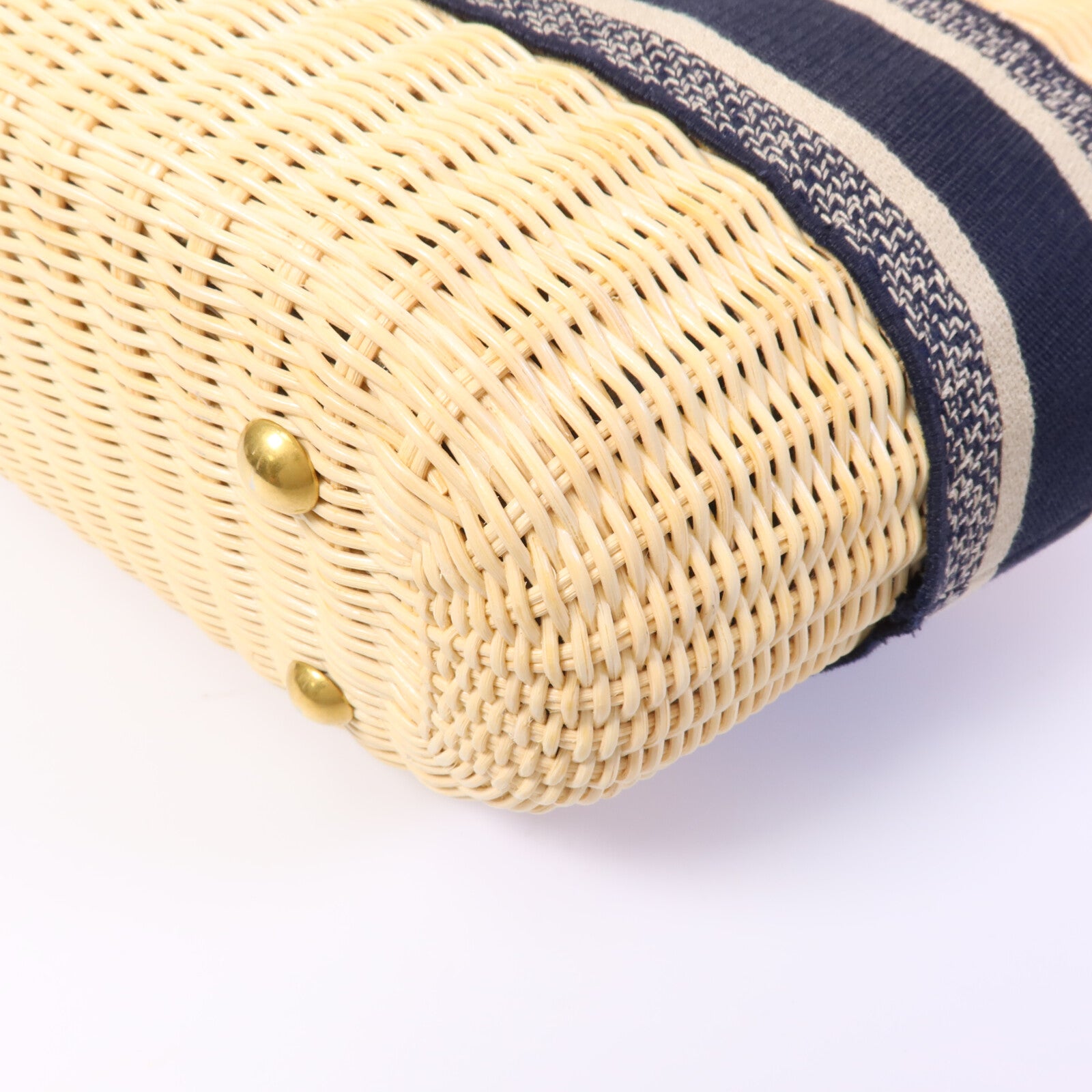 Dior 帆布/藤料Dioriviera Hat Basket手挽肩背兩用袋