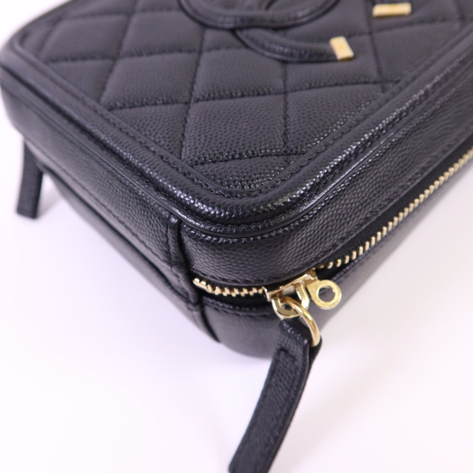 CHANEL 牛皮皮革Vanity Case金扣手挽肩背兩用袋